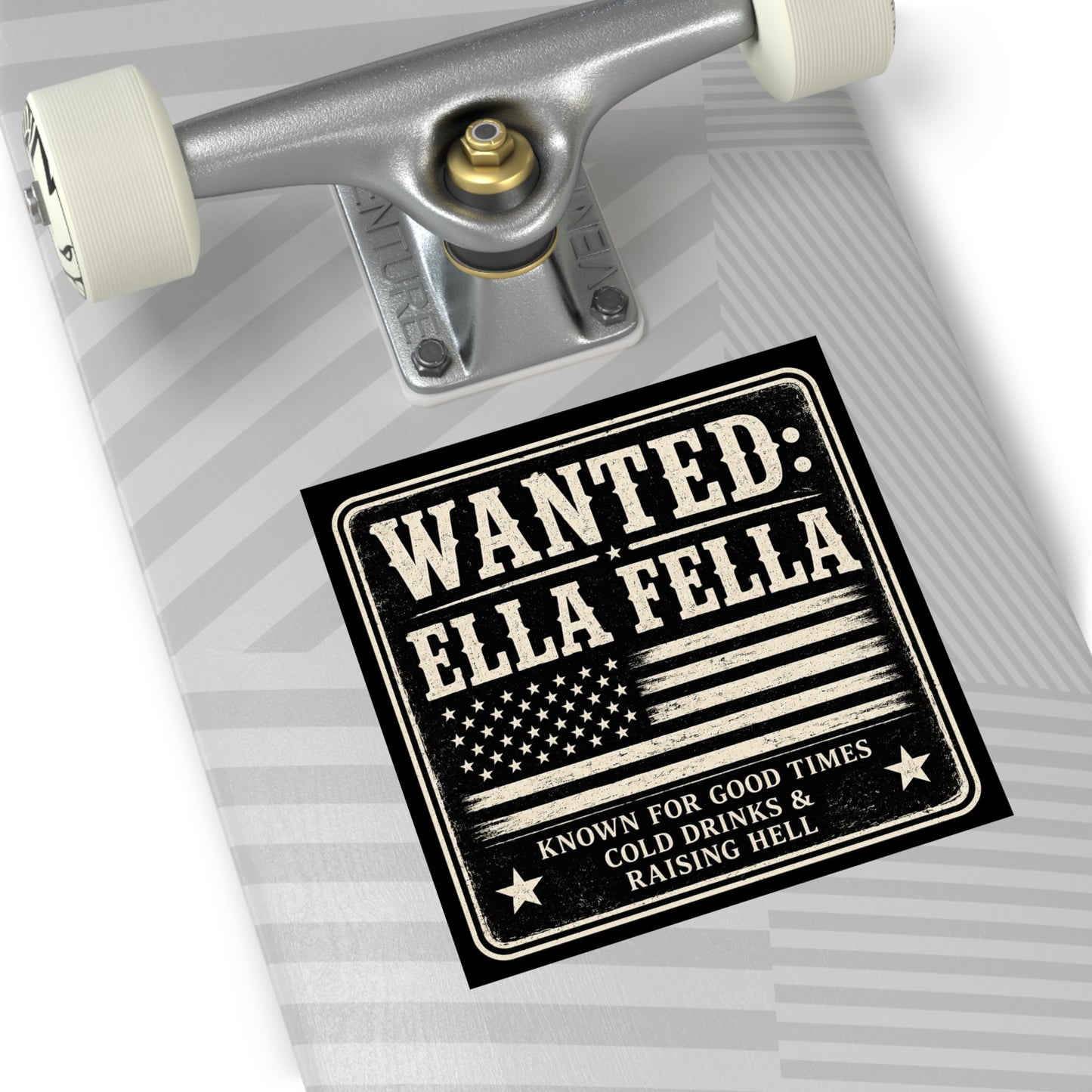 Wanted Ella Fella Sticker | Vintage Western Vinyl Decal | Cowboy Country Sticker | Rodeo Gift | Laptop Water Bottle Sticker