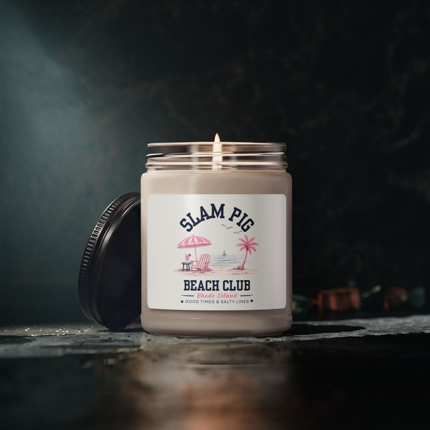 Slam Pig Beach Club Candle, Rhode Island Coastal Candle, Beach House Decor, Summer Soy Candle, Nautical Gift, Beach Lover Gift, RHORI