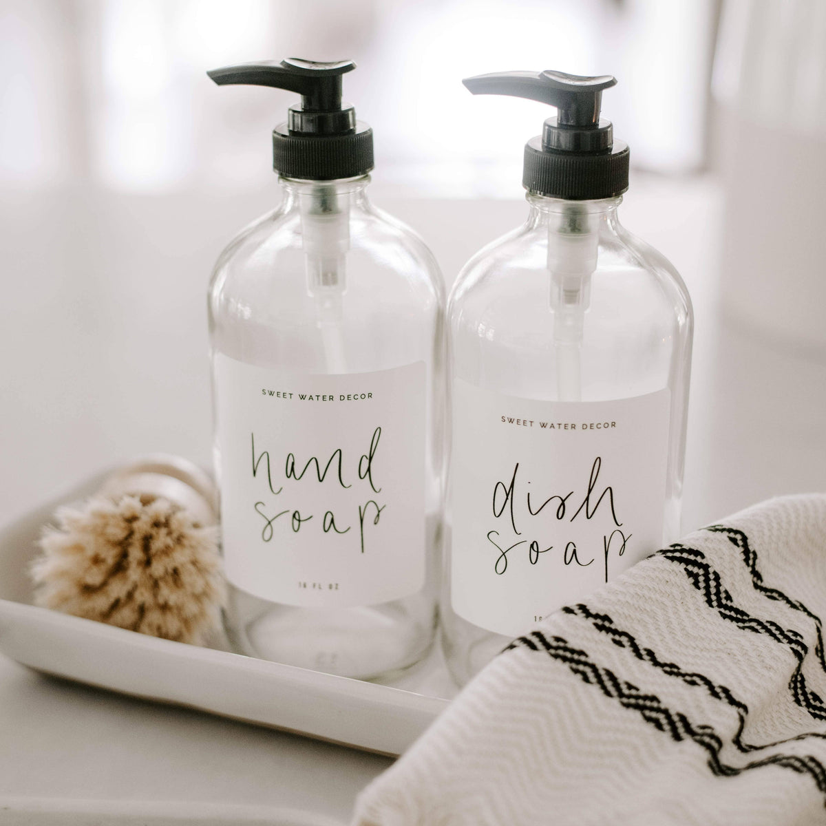 Clear Glass Hand Soap Dispenser