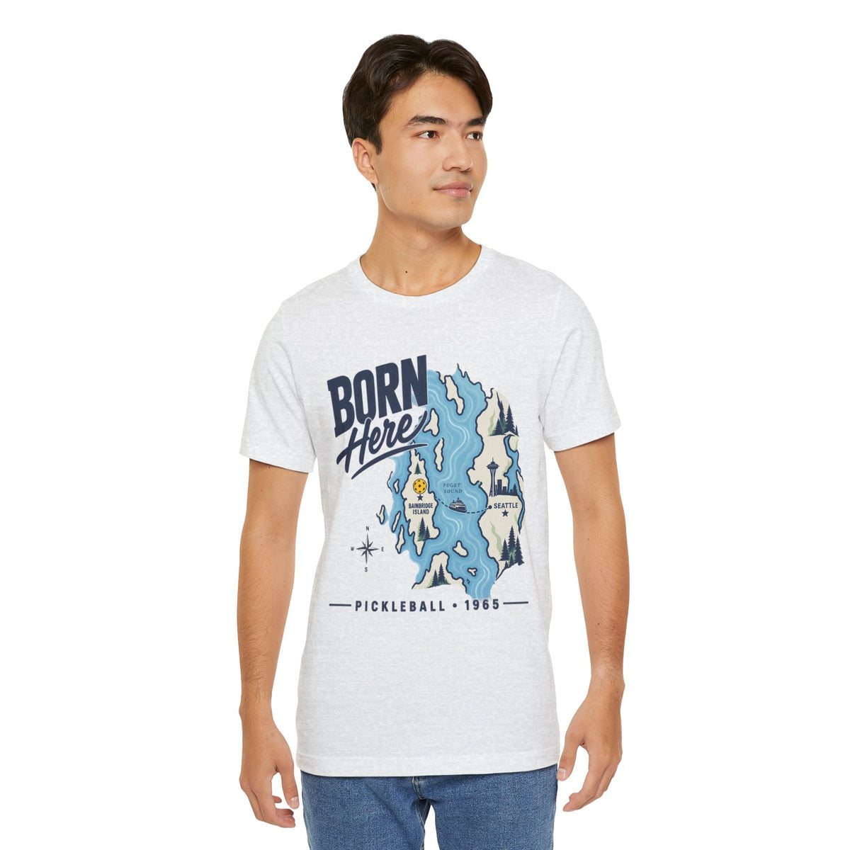 Copy of Born Here Bainbridge Island Pickleball 1965 Unisex Tee