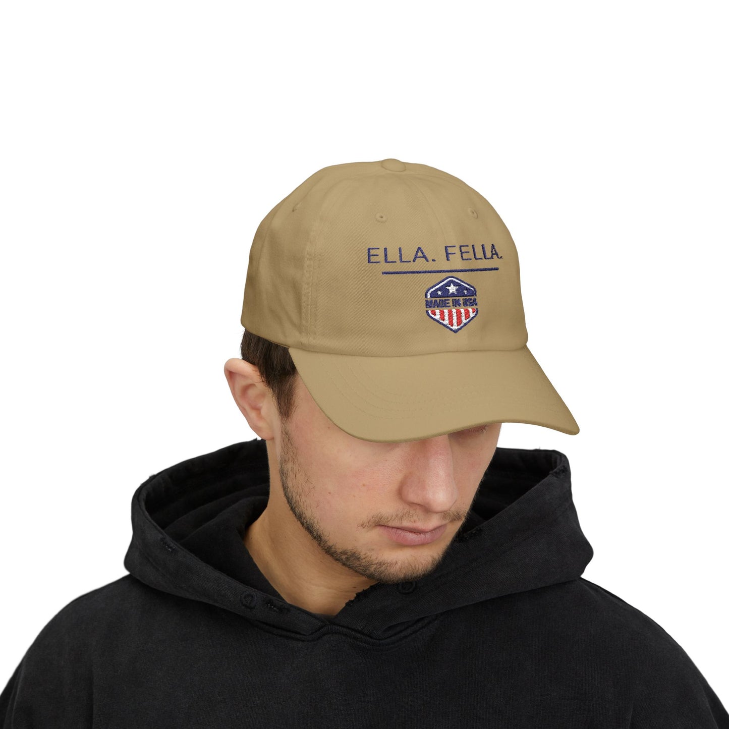 Ella Fella Embroidered Hat, Made in USA Cap, Patriotic Dad Hat, Men's Baseball Cap, Lake Life Hat, Boating Fishing Gift