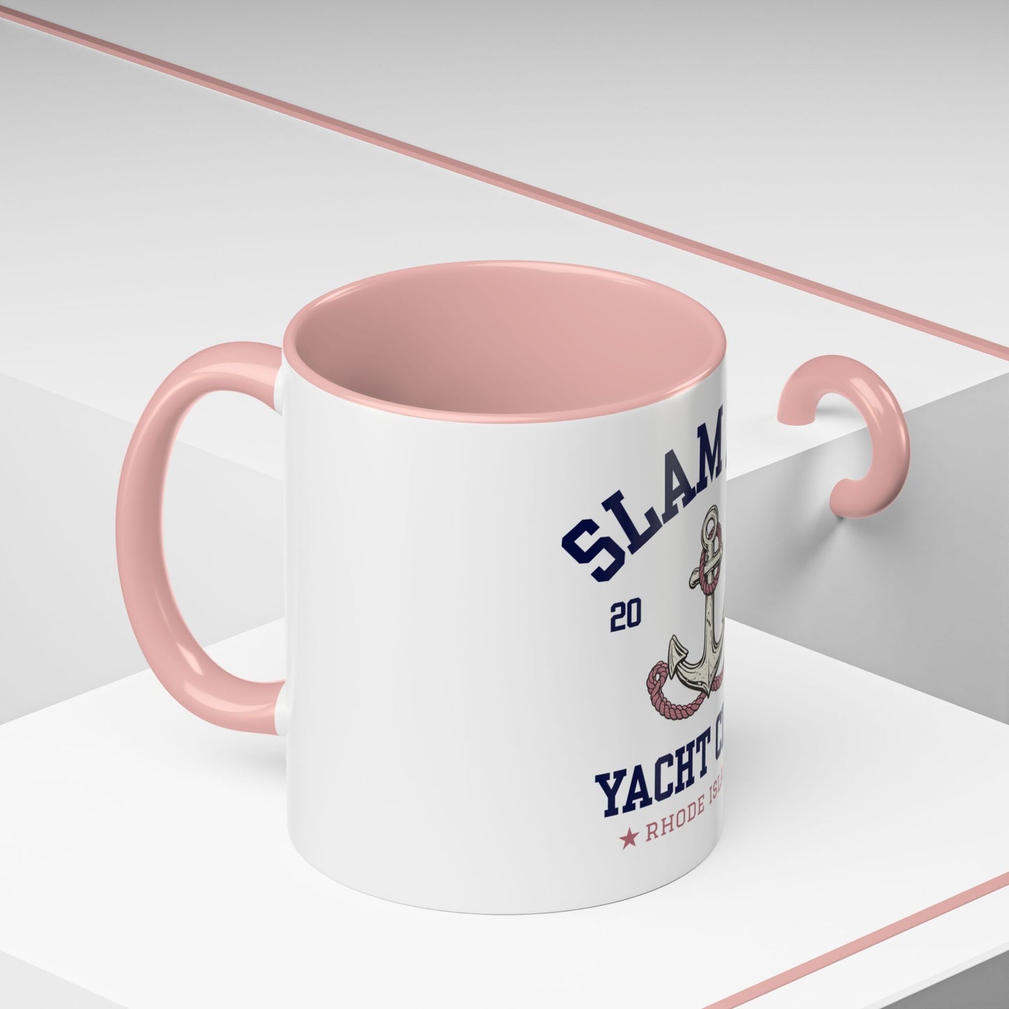 Slam Pig Yacht Club Mug | Rhode Island Coffee Mug | Nautical Sailing Mug | Coastal Boat Lover Gift | Preppy Beach Club Mug | Ceramic Cup