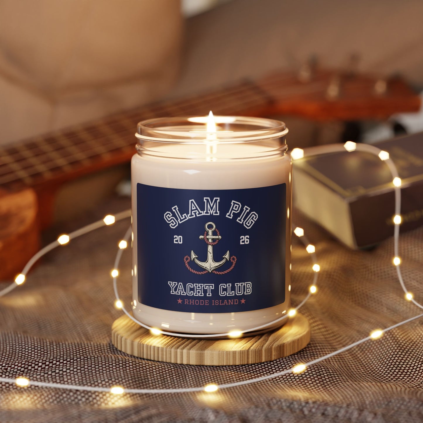 Slam Pig Yacht Club Candle, Rhode Island Coastal Candle, Nautical Home Decor, Beach House Candle, Boat Lover Gift, Summer Decor, RHORI