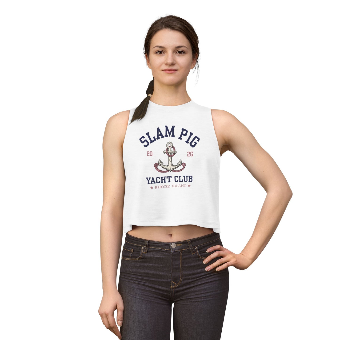 Slam Pig Yacht Club Crop Tank, Rhode Island Muscle Tank, Bravo RHORI Shirt, Coastal Summer Top