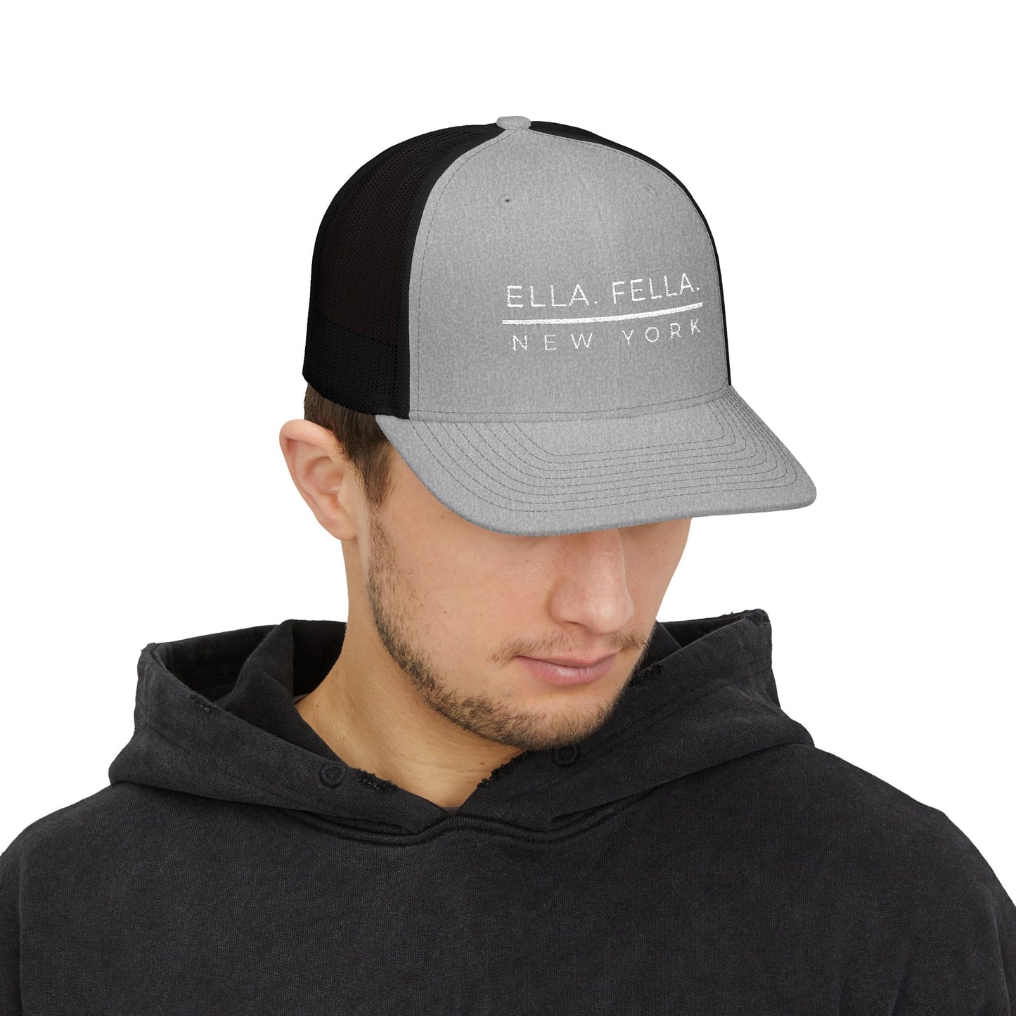 Ella Fella New York Trucker Cap | Embroidered Snapback Hat | New York Concerts