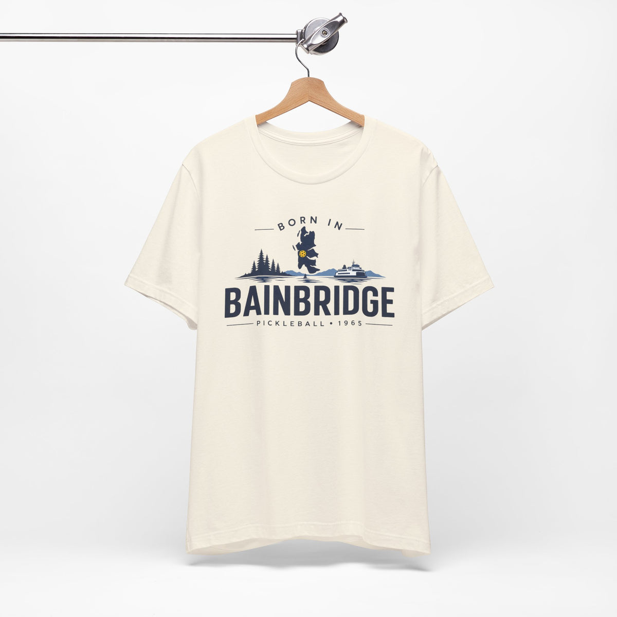 Born in Bainbridge Pickleball 1965 Tee | Bainbridge Island Washington