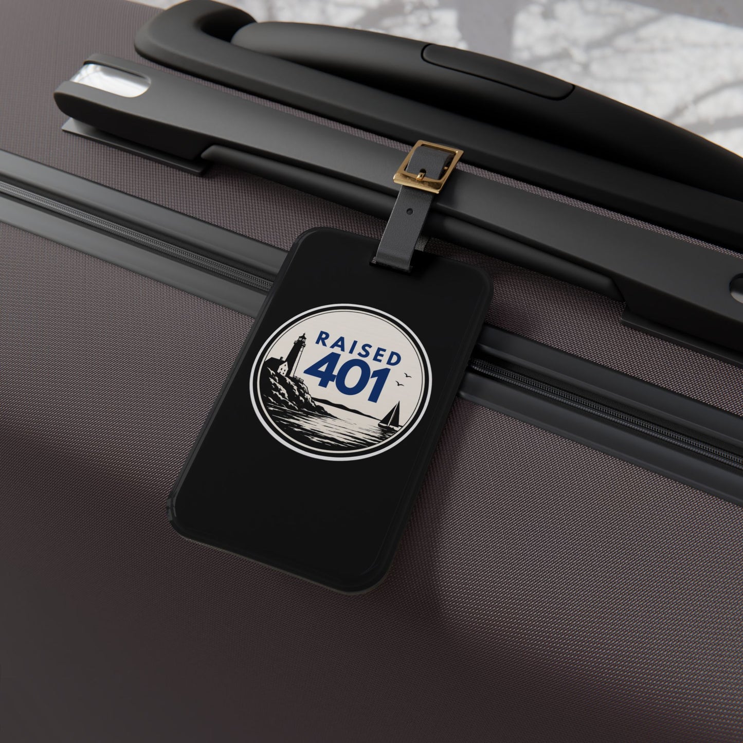 Rhode Island | Raised 401 Lighthouse Coastline Luggage Tag | Rhode Island Inspired | Local Pride