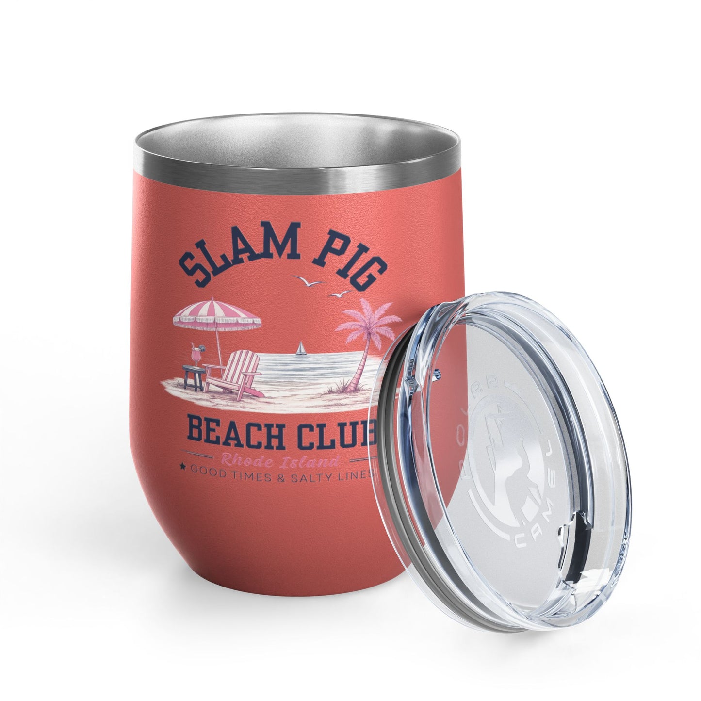 Slam Pig Beach Club Tumbler, RHORI Inspired Wine Tumbler, Rhode Island Gift, 12oz Insulated Cup, Bravo Fan Gift, Beach Cup