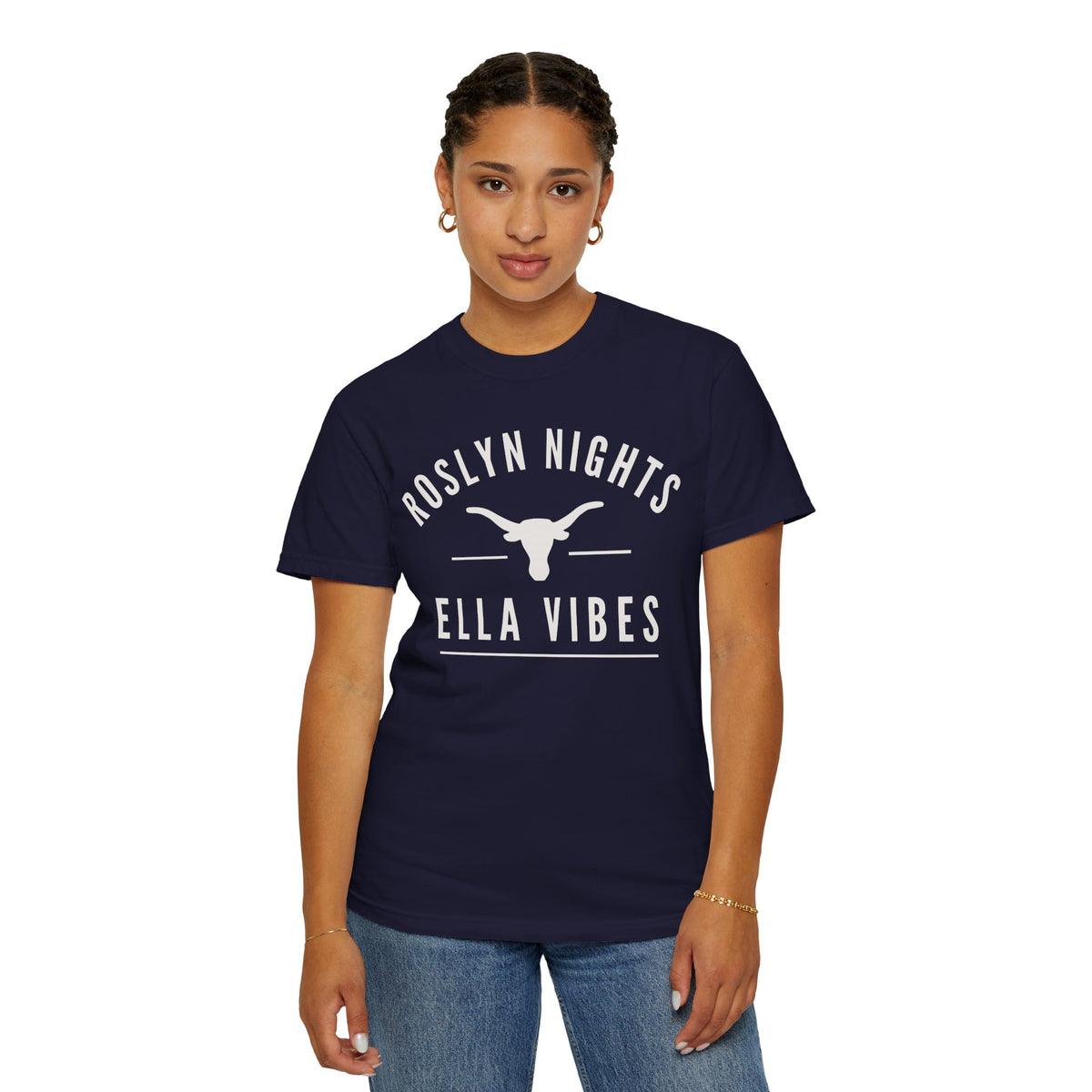 Roslyn Nights Ella Vibes T-Shirt | Unisex | Longhorn Skull Graphic | Rodeo Tee | Country Concerts