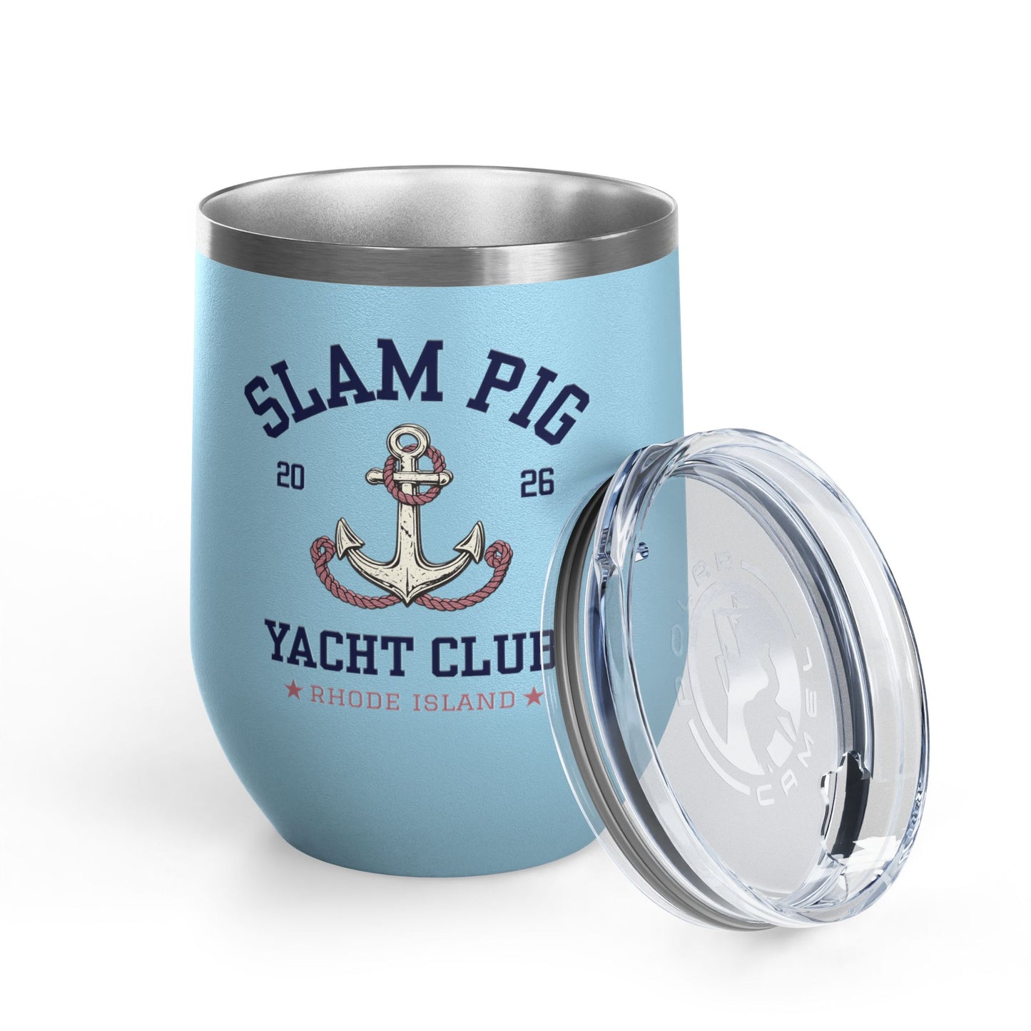 Slam Pig Yacht Club Wine Tumbler, RHORI Inspired Insulated Cup, Rhode Island Boat Gift, Funny Bravo Wine, Front/Back Design