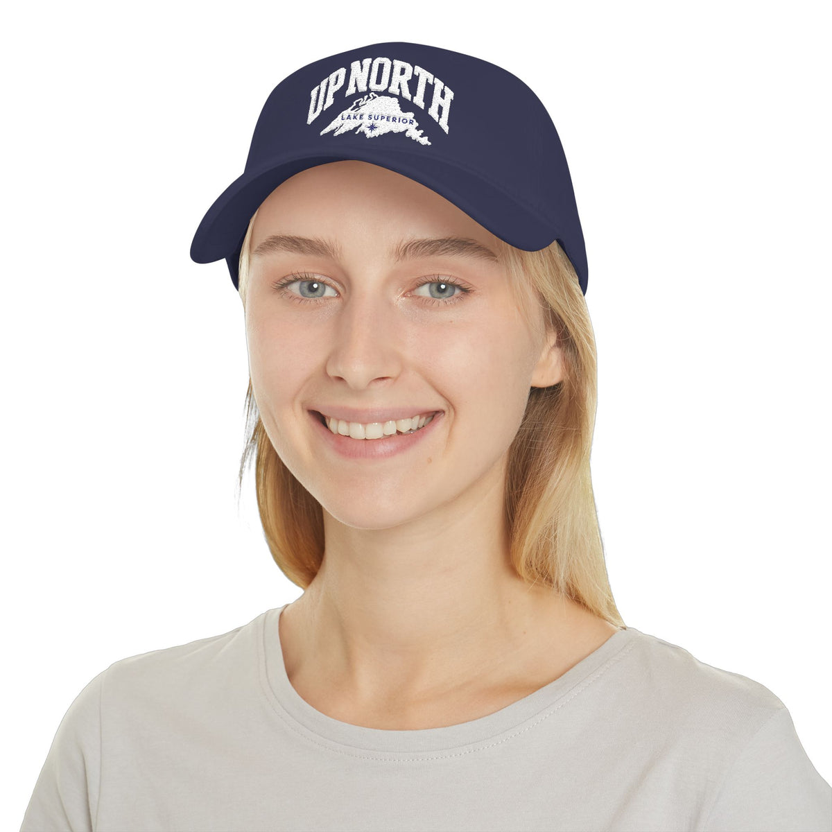 Up North Lake Superior Embroidered Low-Profile Trucker Hat