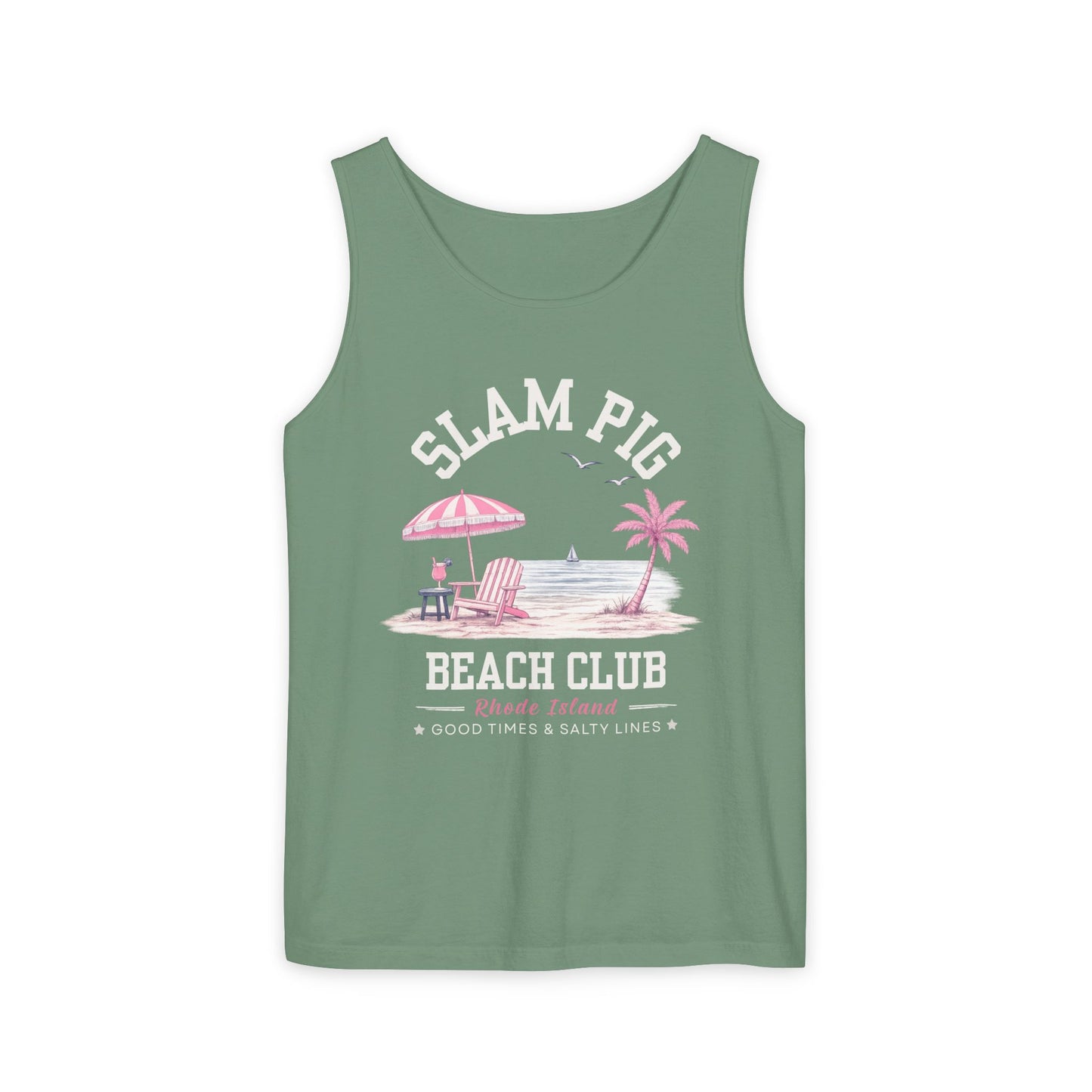 Slam Pig Beach Club Shirt, Rhode Island Beach Tee, Coastal Vacation Shirt, Preppy Summer Graphic Tee, Nautical Ocean Shirt