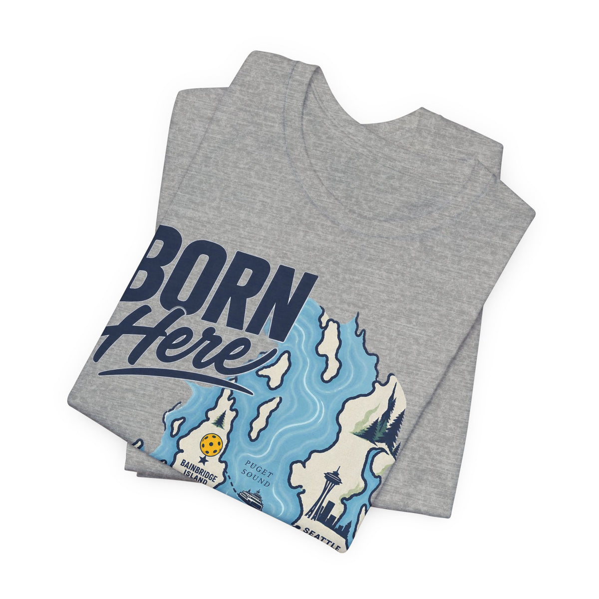 Born Here Bainbridge Island Pickleball 1965 Unisex Tee