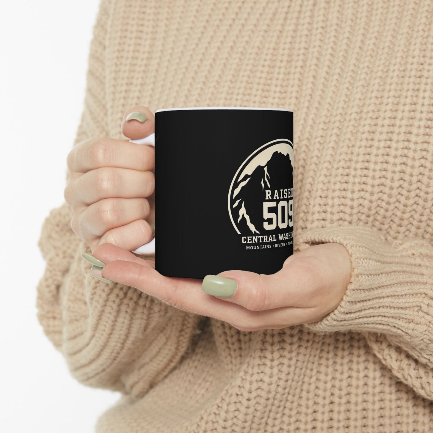 Raised 509 Coffee Mug | Central Washington Mug | 509 Area Code Gift | Mountain Coffee Cup | Spokane Wenatchee Yakima Gift