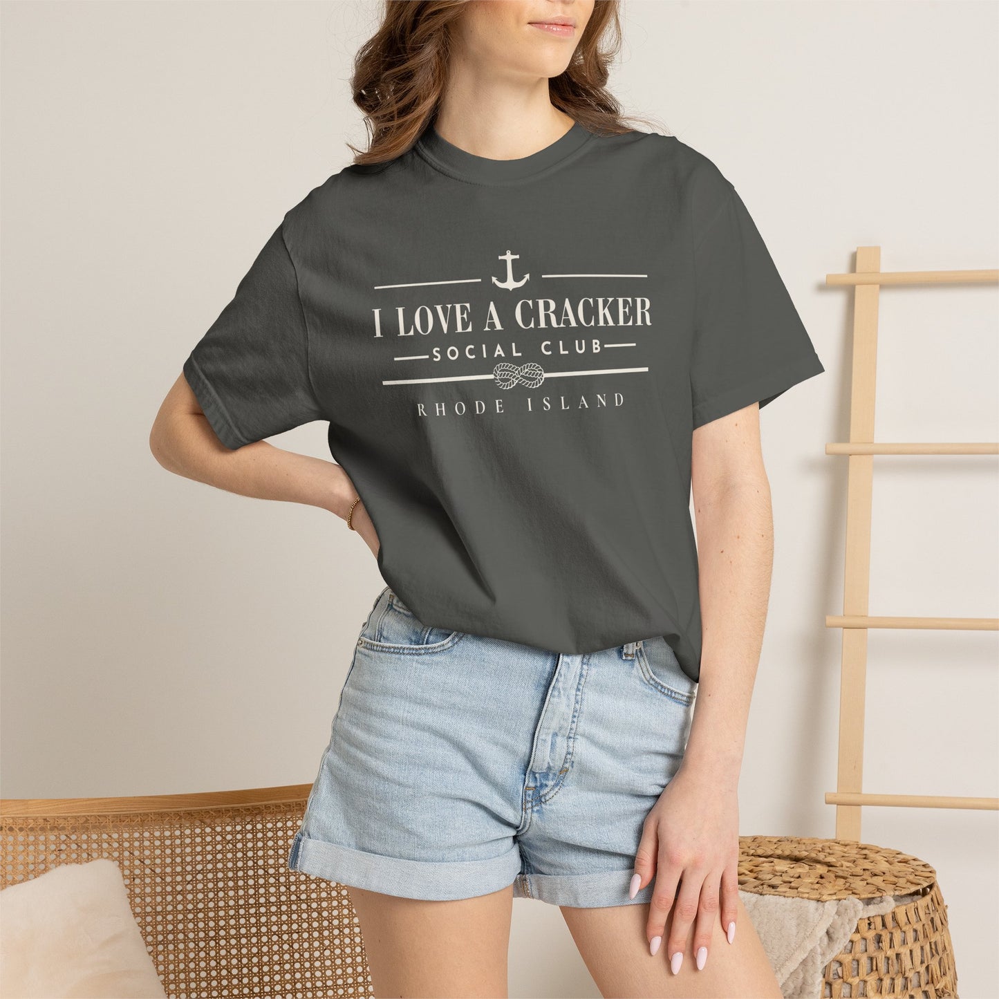 I Love a Cracker Social Club Shirt | Funny Rhode Island Shirt | Coastal Nautical Graphic Tee | New England Yacht Club Style | RHORI