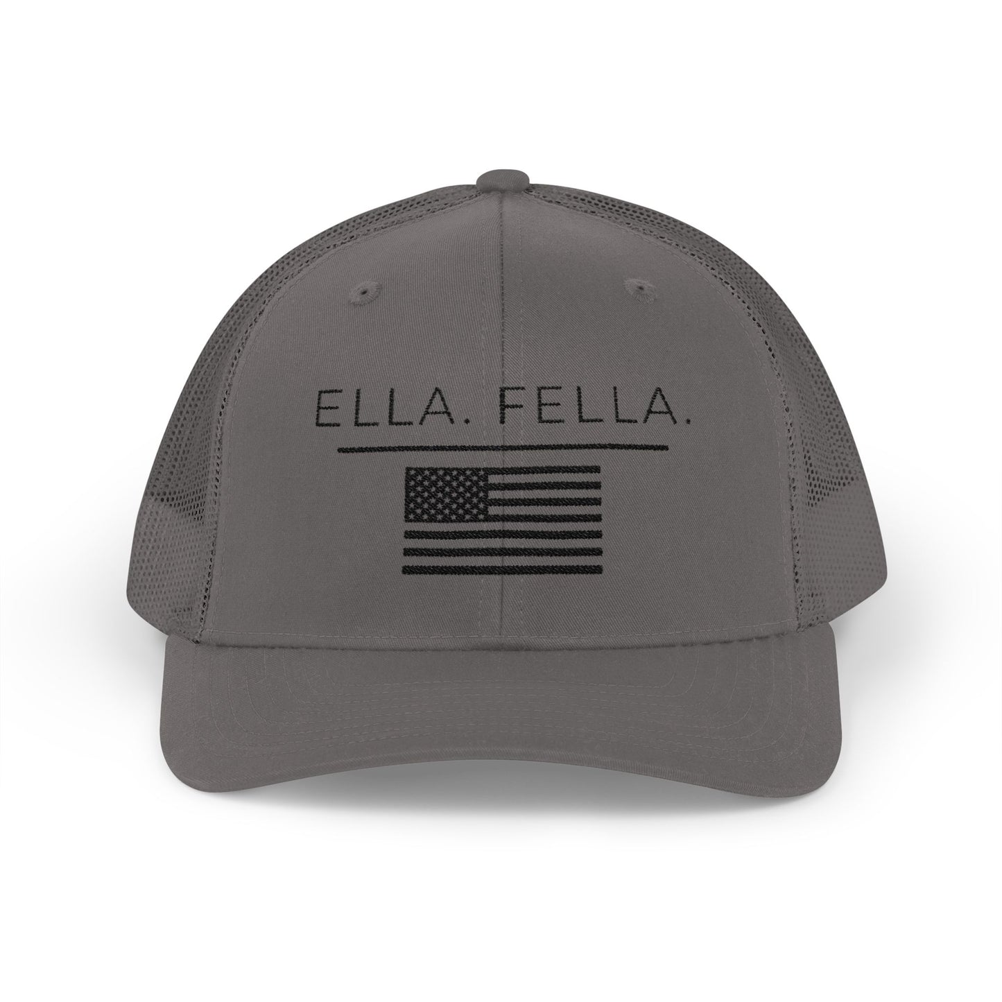 Ella Fella American Flag Trucker Hat, Embroidered Snapback Cap, Patriotic Mesh Hat, USA Hat for Men, Country Concert Hat