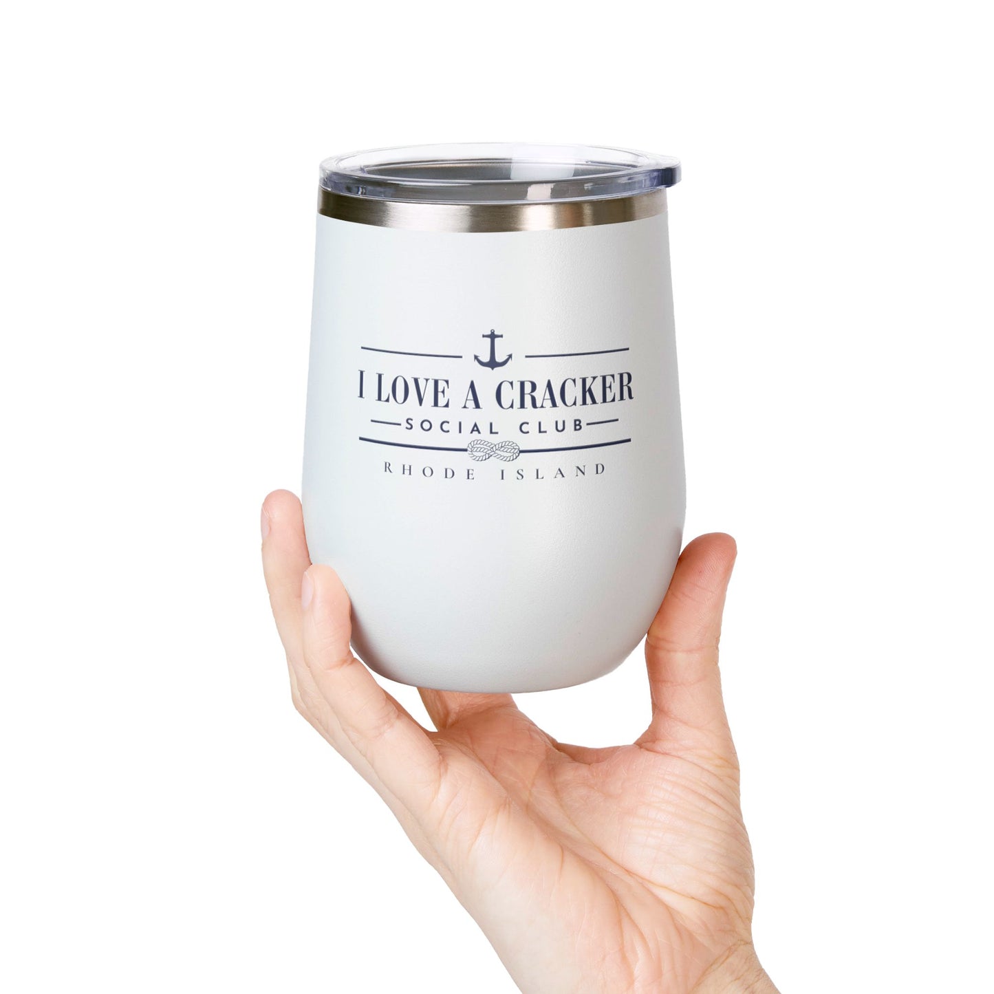 I Love a Cracker Social Club Tumbler, RHORI Inspired Wine Tumbler, Rhode Island Gift, Funny Bravo Cup, 12oz Insulated Cup