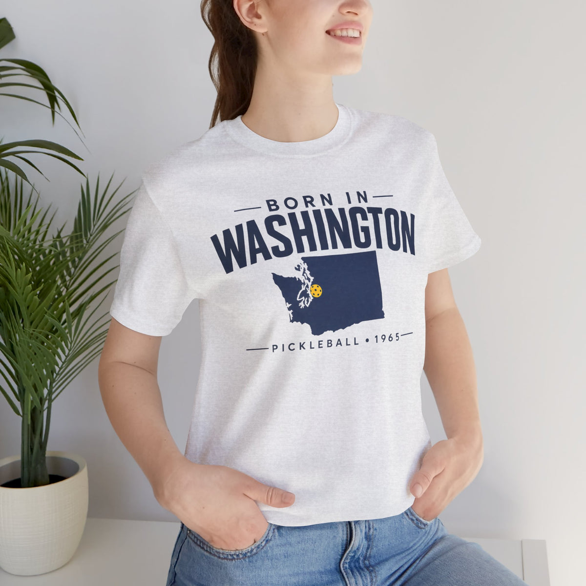 Born in Washington Pickleball 1965 Unisex Tee