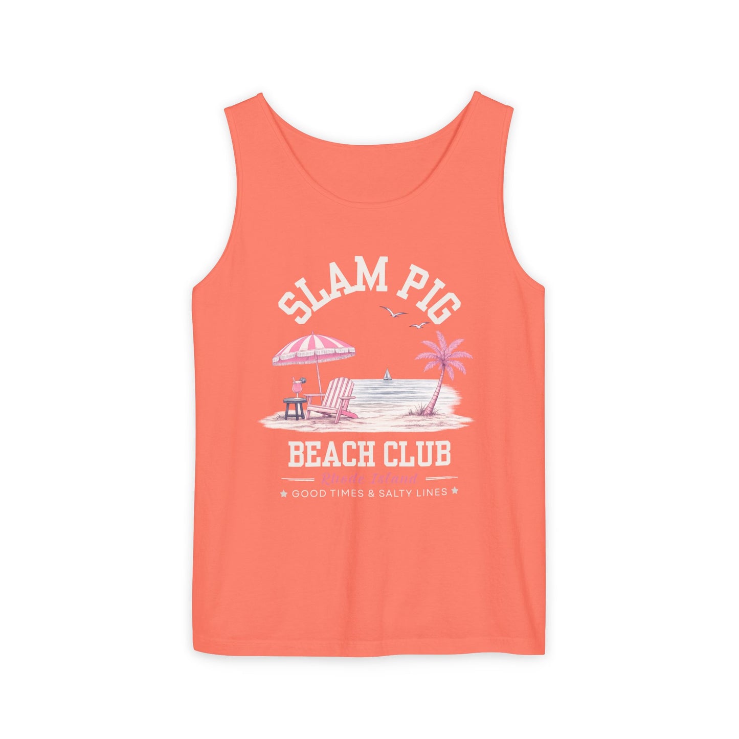 Slam Pig Beach Club Shirt, Rhode Island Beach Tee, Coastal Vacation Shirt, Preppy Summer Graphic Tee, Nautical Ocean Shirt