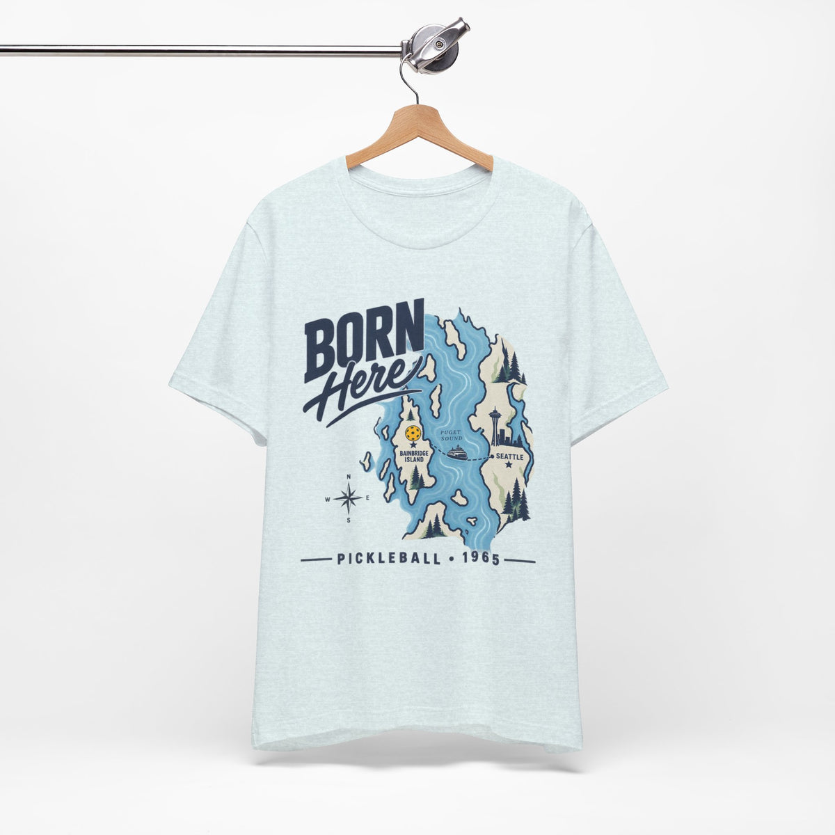 Copy of Born Here Bainbridge Island Pickleball 1965 Unisex Tee