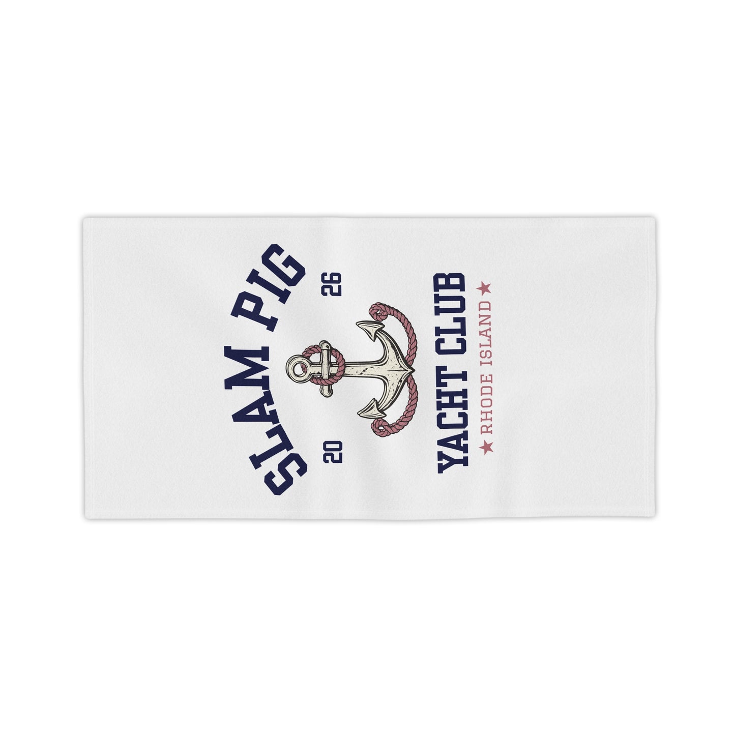 Slam Pig Yacht Club Towel, Rhode Island Yacht Club Towel, Coastal Pool Towel, Pink Navy Yacht Towel, Summer Vacation Gift, RHORI