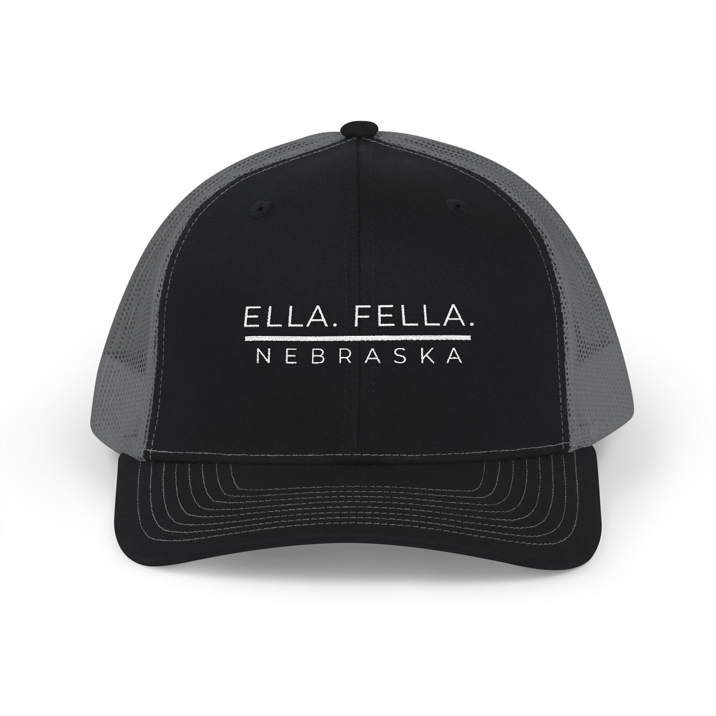 Ella Fella Nebraska Trucker Cap | Embroidered Snapback Hat | Lincoln Concerts