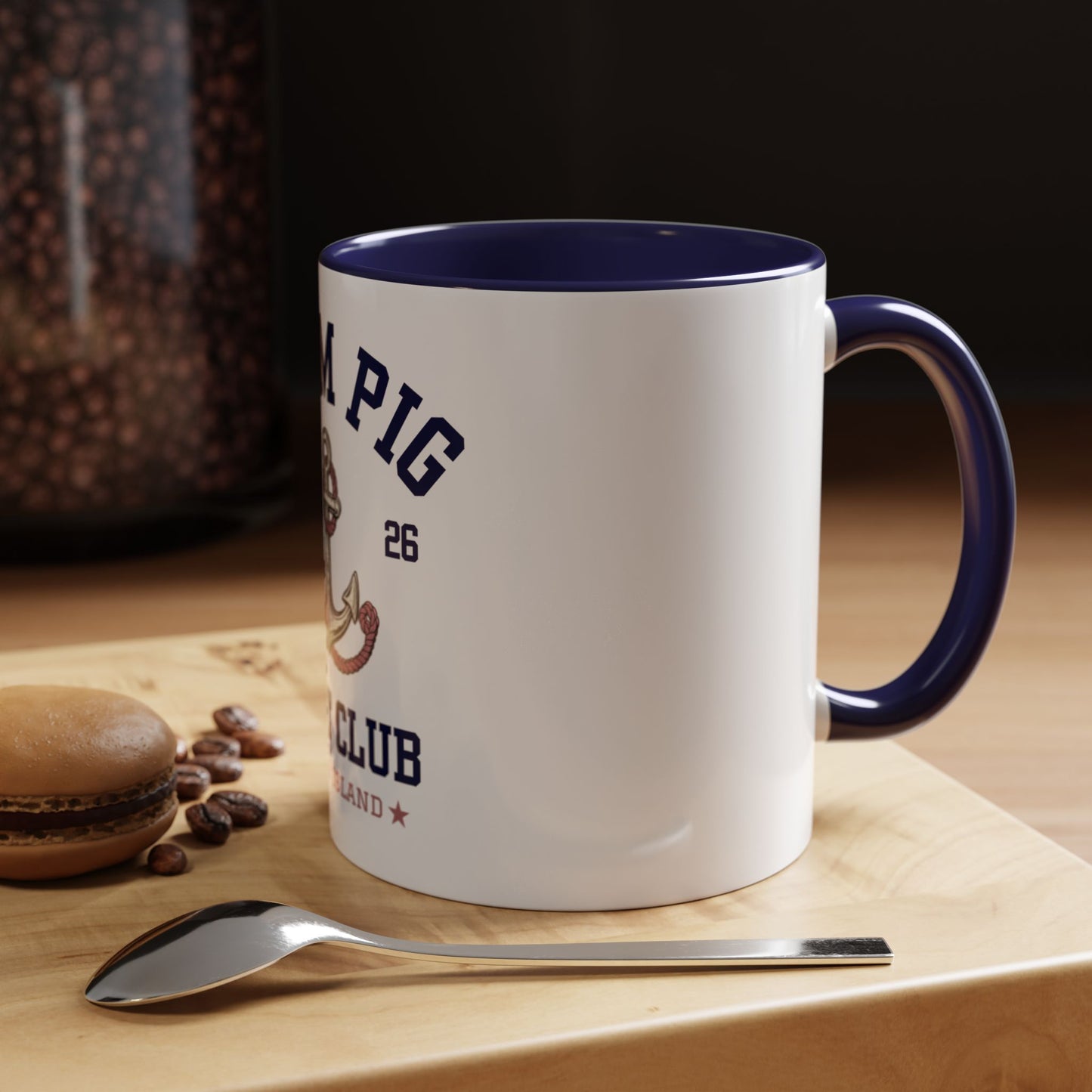 Slam Pig Yacht Club Mug | Rhode Island Coffee Mug | Nautical Sailing Mug | Coastal Boat Lover Gift | Preppy Beach Club Mug | Ceramic Cup