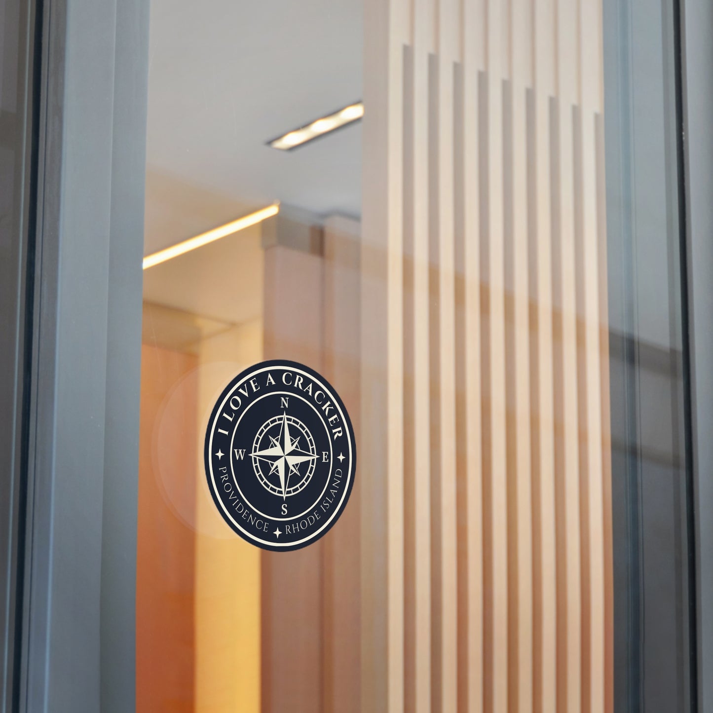 I Love A Cracker compass sticker | Round Vinyl Sticker Providence Rhode Island