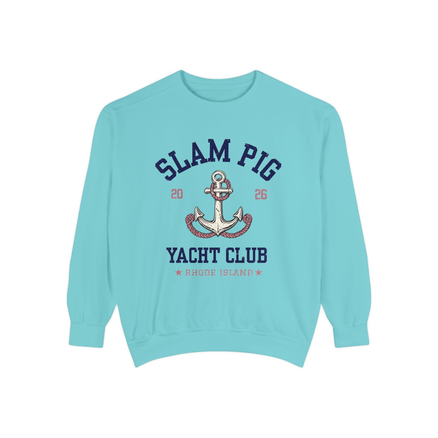 Slam Pig Yacht Club Sweatshirt, Rhode Island RHORI, Coastal Crewneck, Nautical Sweatshirt, Beach Gift