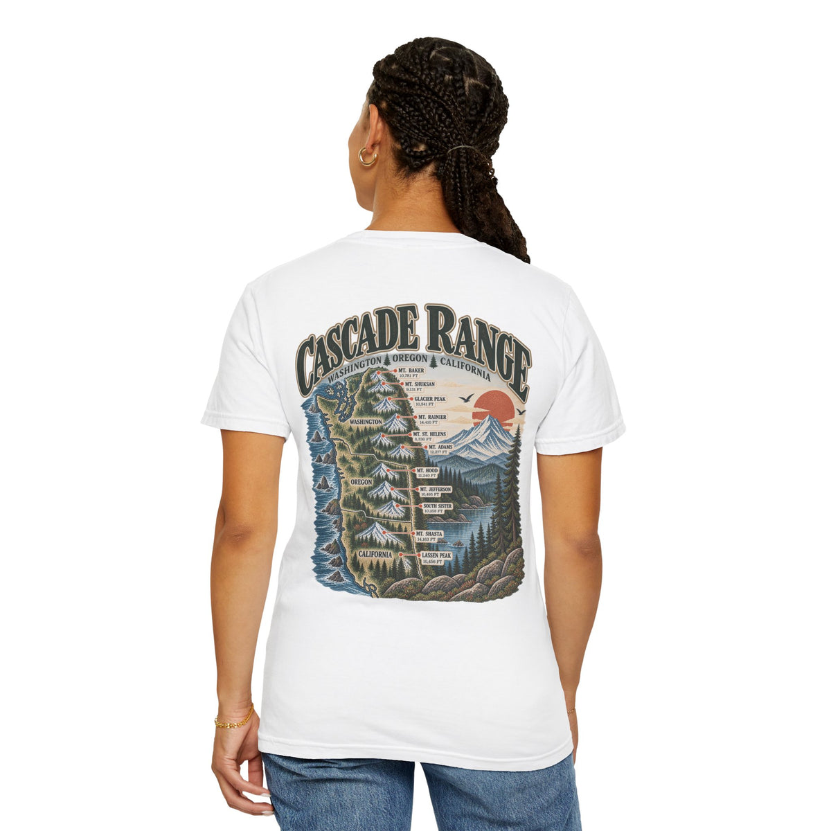 Cascade Range Vintage Graphic Tee | Washington, Oregon & California