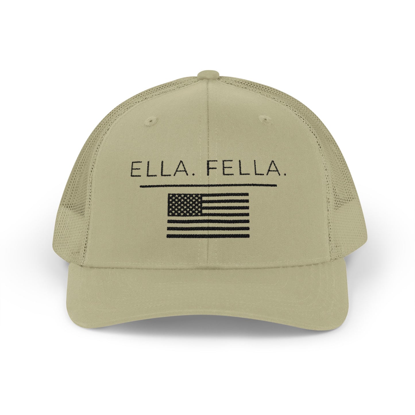 Ella Fella American Flag Trucker Hat, Embroidered Snapback Cap, Patriotic Mesh Hat, USA Hat for Men, Country Concert Hat