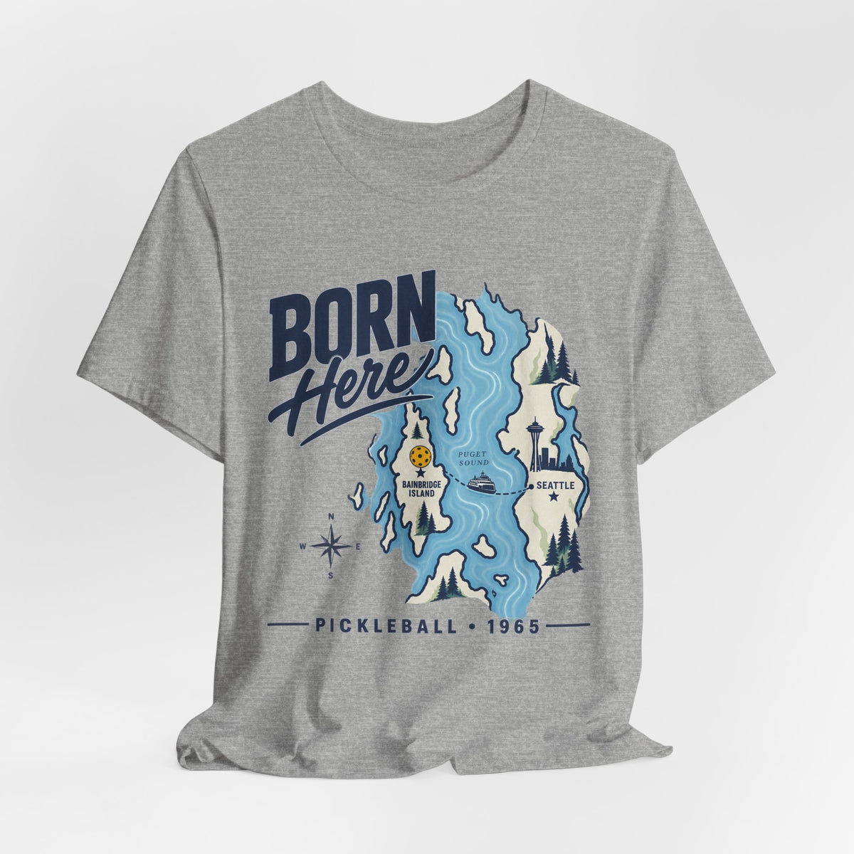 Copy of Born Here Bainbridge Island Pickleball 1965 Unisex Tee