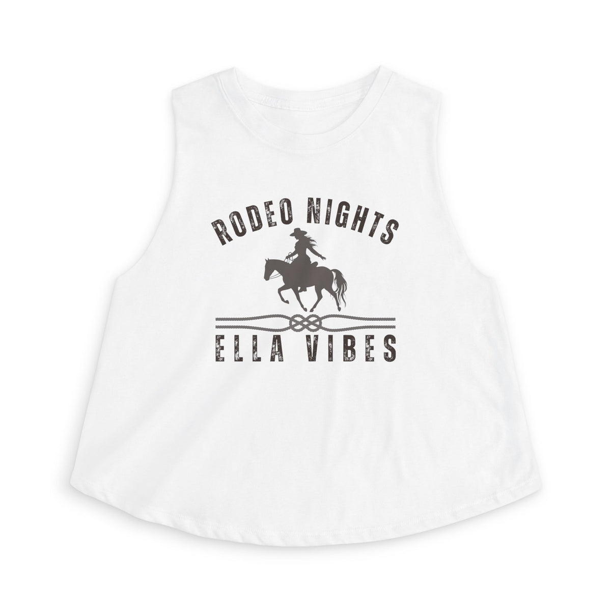 Rodeo Nights Ella Vibes Cowgirl Graphic Crop Top | Western Horse Rider Design