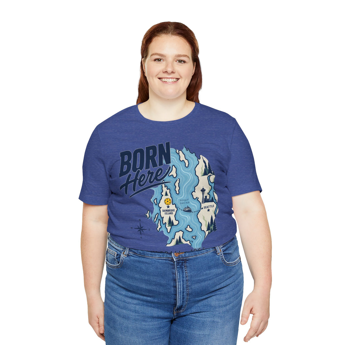 Born Here Bainbridge Island Pickleball 1965 Unisex Tee