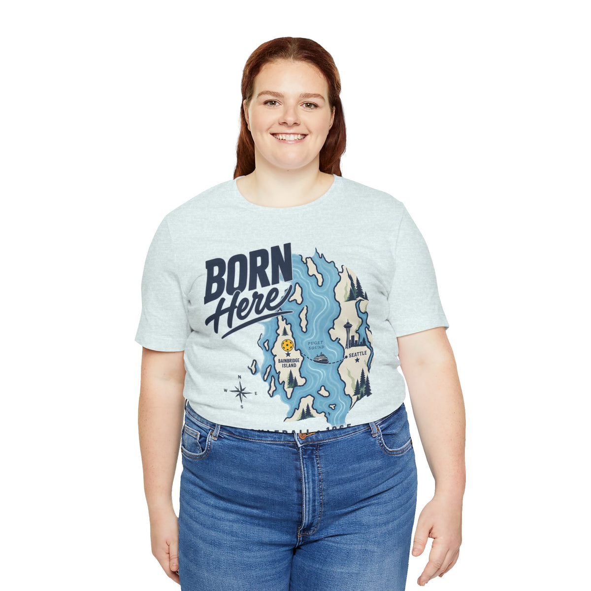 Born Here Bainbridge Island Pickleball 1965 Unisex Tee