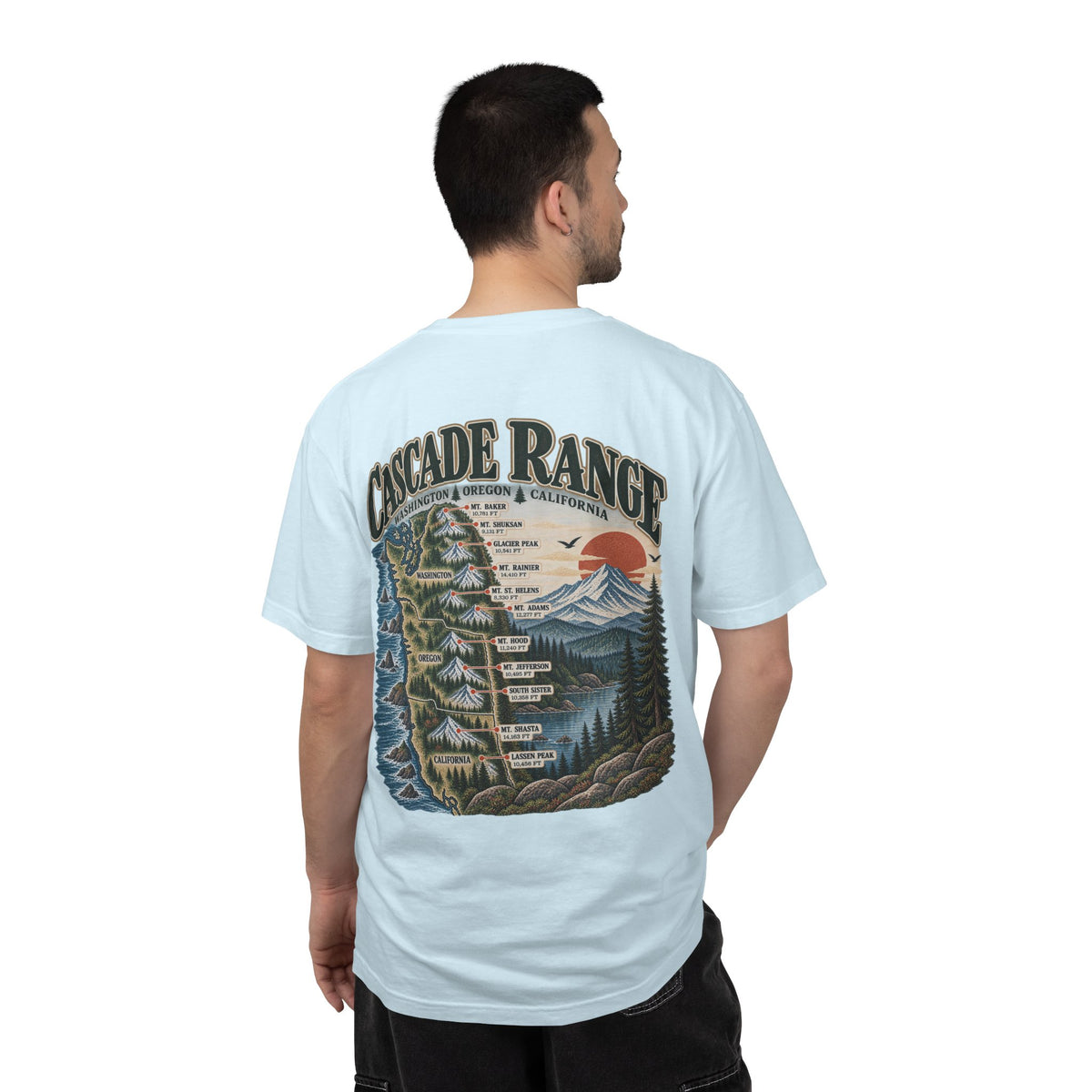 Cascade Range Vintage Graphic Tee | Washington, Oregon & California