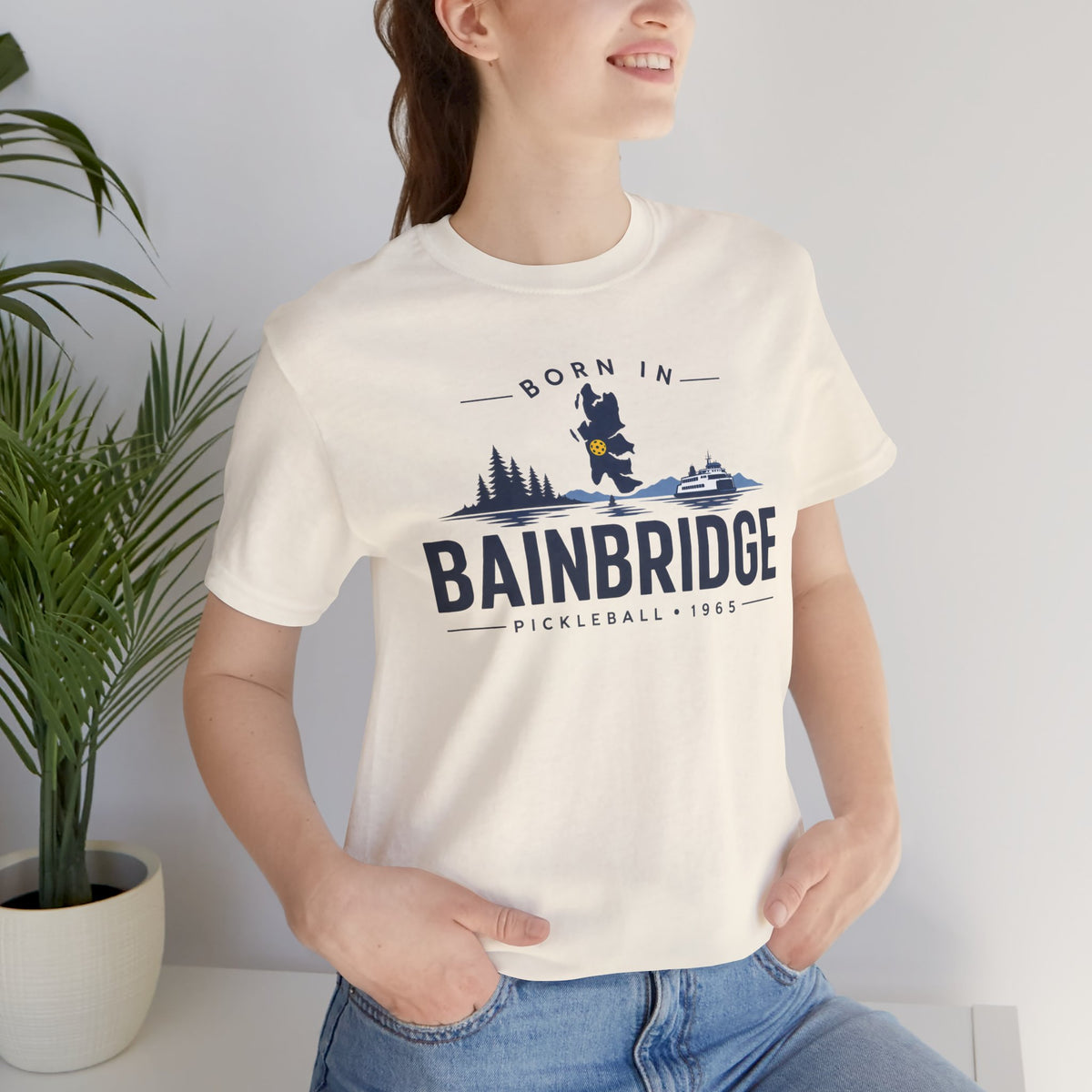 Born in Bainbridge Pickleball 1965 Tee | Bainbridge Island Washington