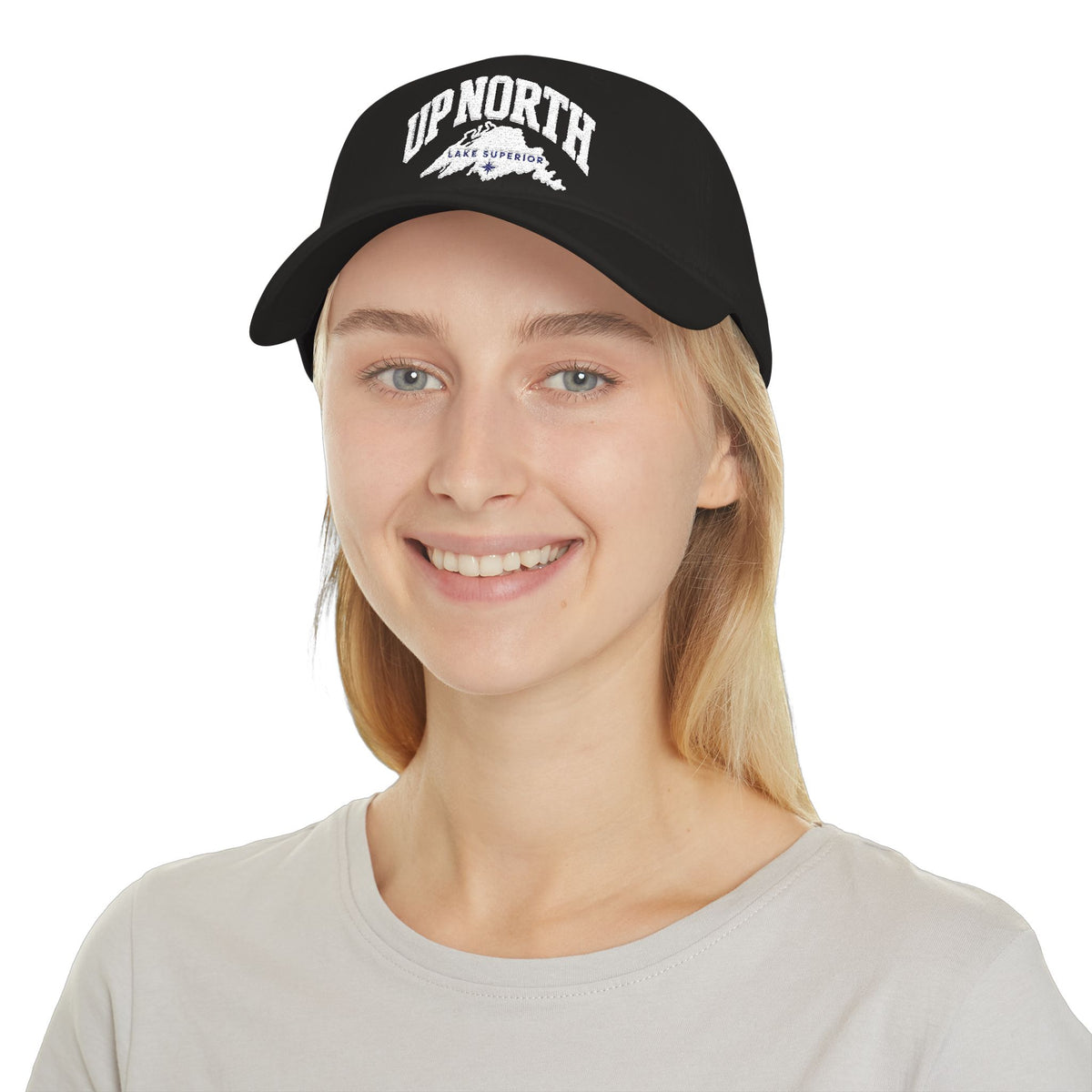 Up North Lake Superior Embroidered Low-Profile Trucker Hat