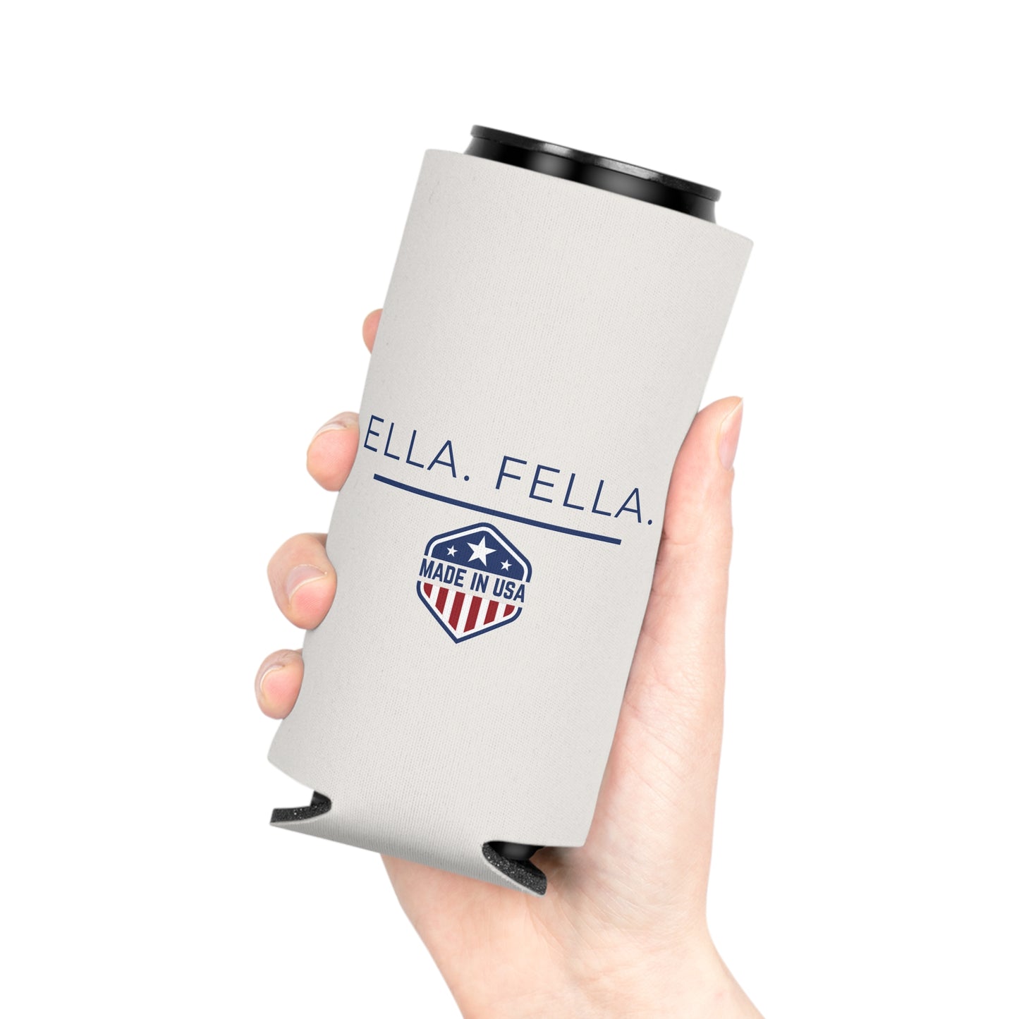 Ella Fella Can Cooler, Beer Can Sleeve, Made in USA Drink, Country Gift for Men, Patriotic Beverage Sleeve, Funny Gift for Him