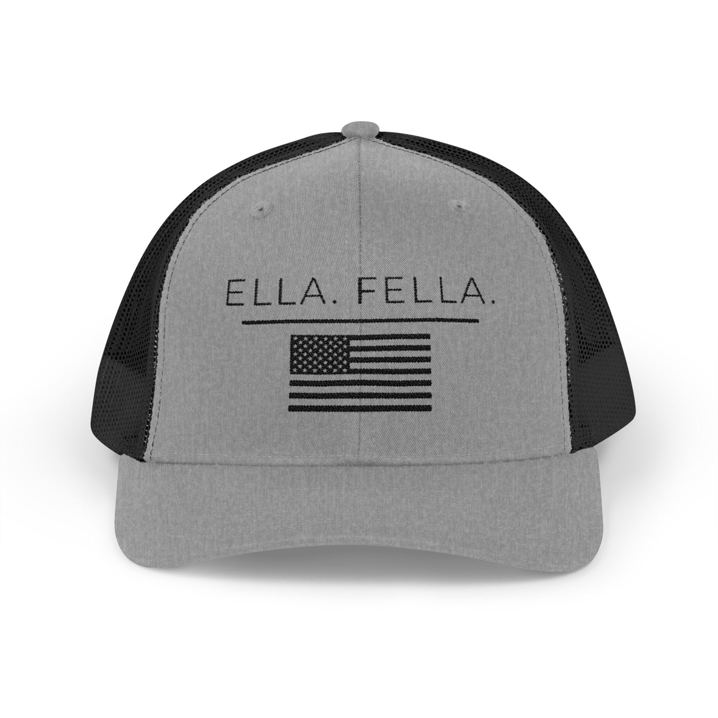 Ella Fella American Flag Trucker Hat, Embroidered Snapback Cap, Patriotic Mesh Hat, USA Hat for Men, Country Concert Hat