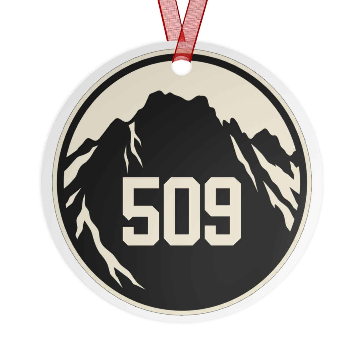Raised 509 Mountain Town Metal Ornament | Washington Local Pride Keepsake