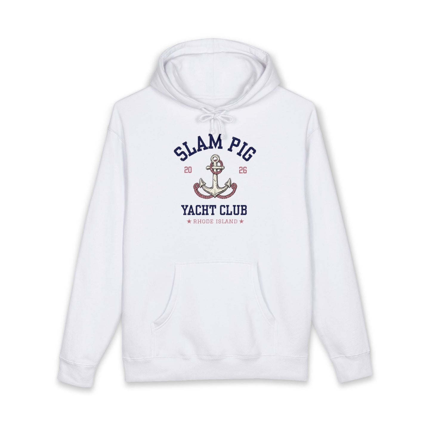 Slam Pig Yacht Club Hoodie | Rhode Island Nautical Sweatshirt | Coastal Anchor Hoodie | Funny Yacht Club Pullover | Unisex Hoodie