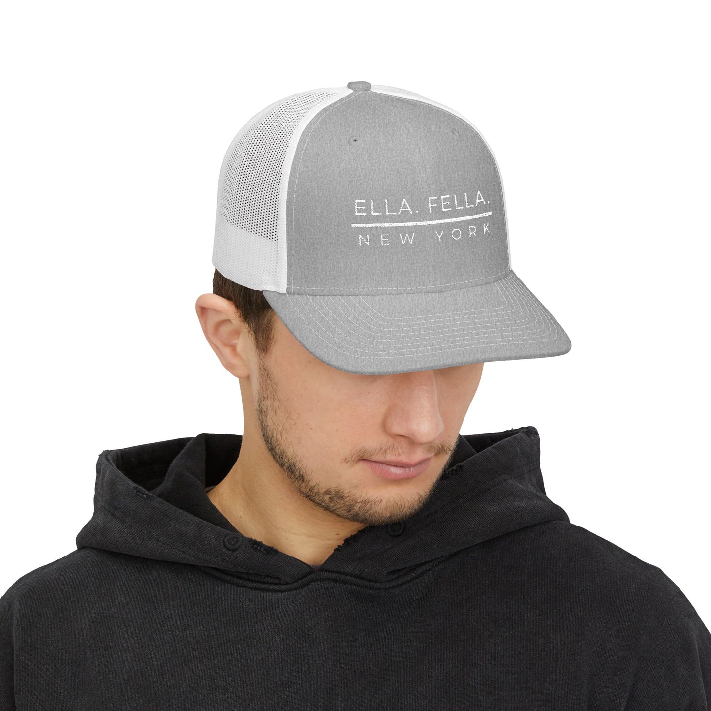 Ella Fella New York Trucker Cap | Embroidered Snapback Hat | New York Concerts