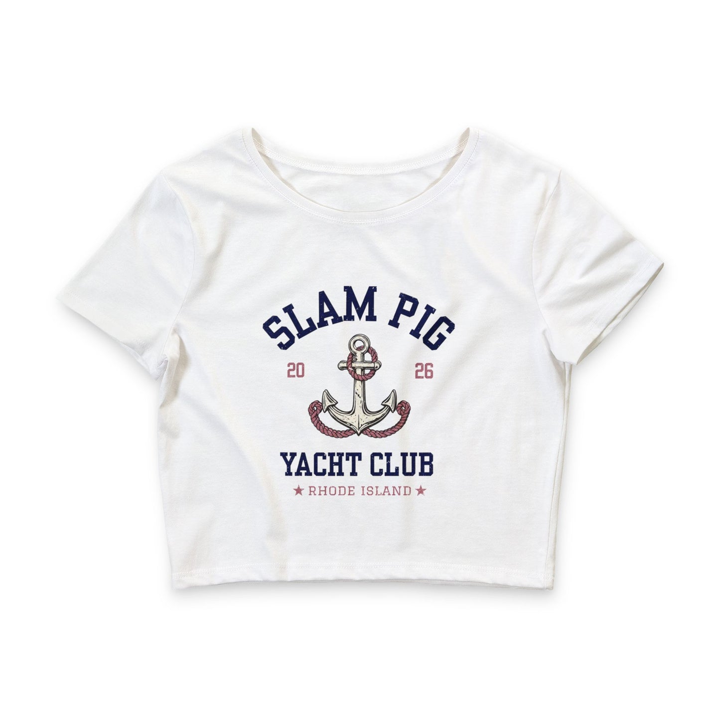 Slam Pig Yacht Club Crop Top T Shirt Rhode Island Women Graphic Tee Bravo Gift