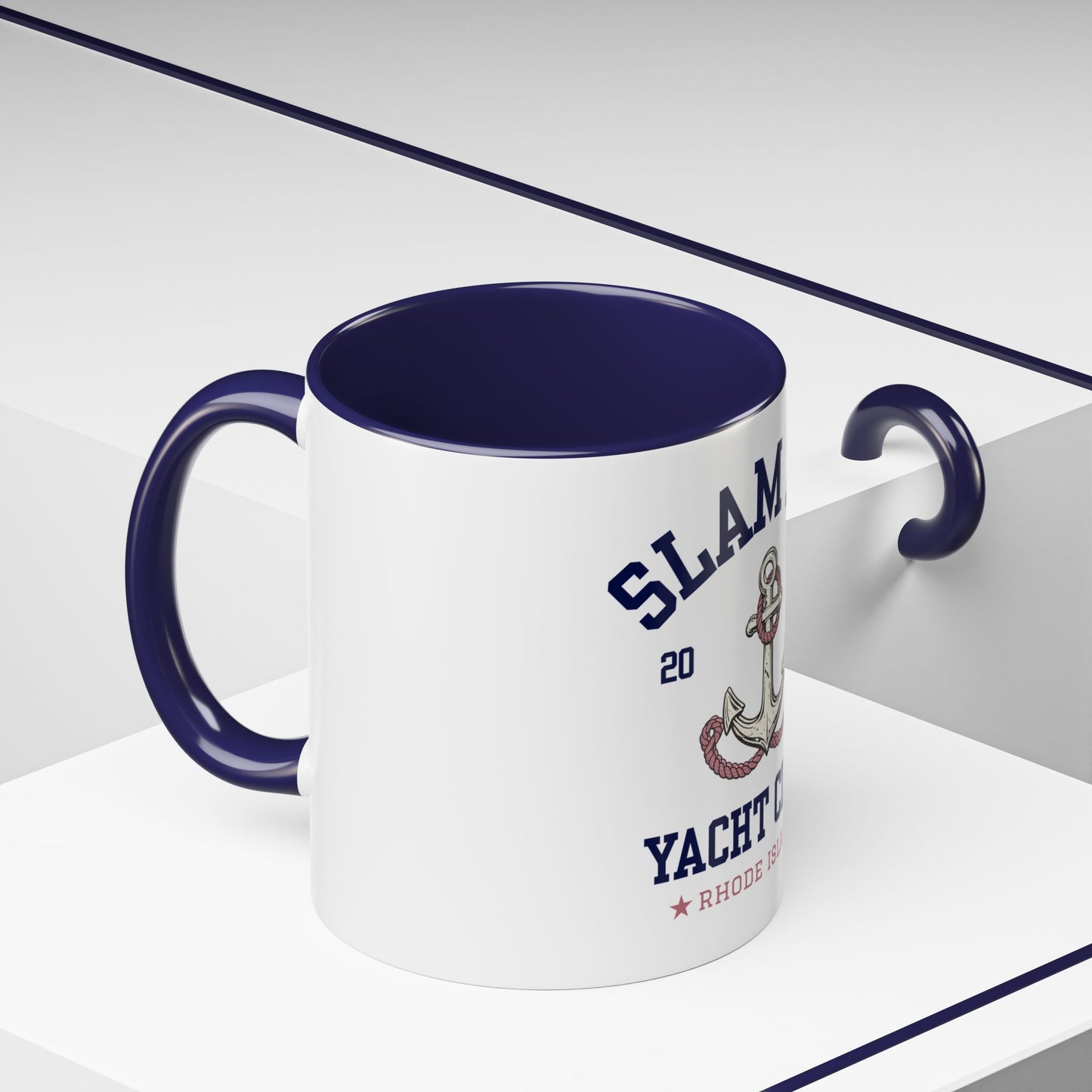 Slam Pig Yacht Club Mug | Rhode Island Coffee Mug | Nautical Sailing Mug | Coastal Boat Lover Gift | Preppy Beach Club Mug | Ceramic Cup