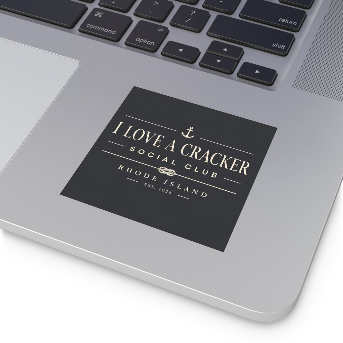 I Love a Cracker Square Sticker | Rhode Island Sticker | Ocean State Decal | Funny RI Gift | Coastal New England Waterproof Vinyl Sticker
