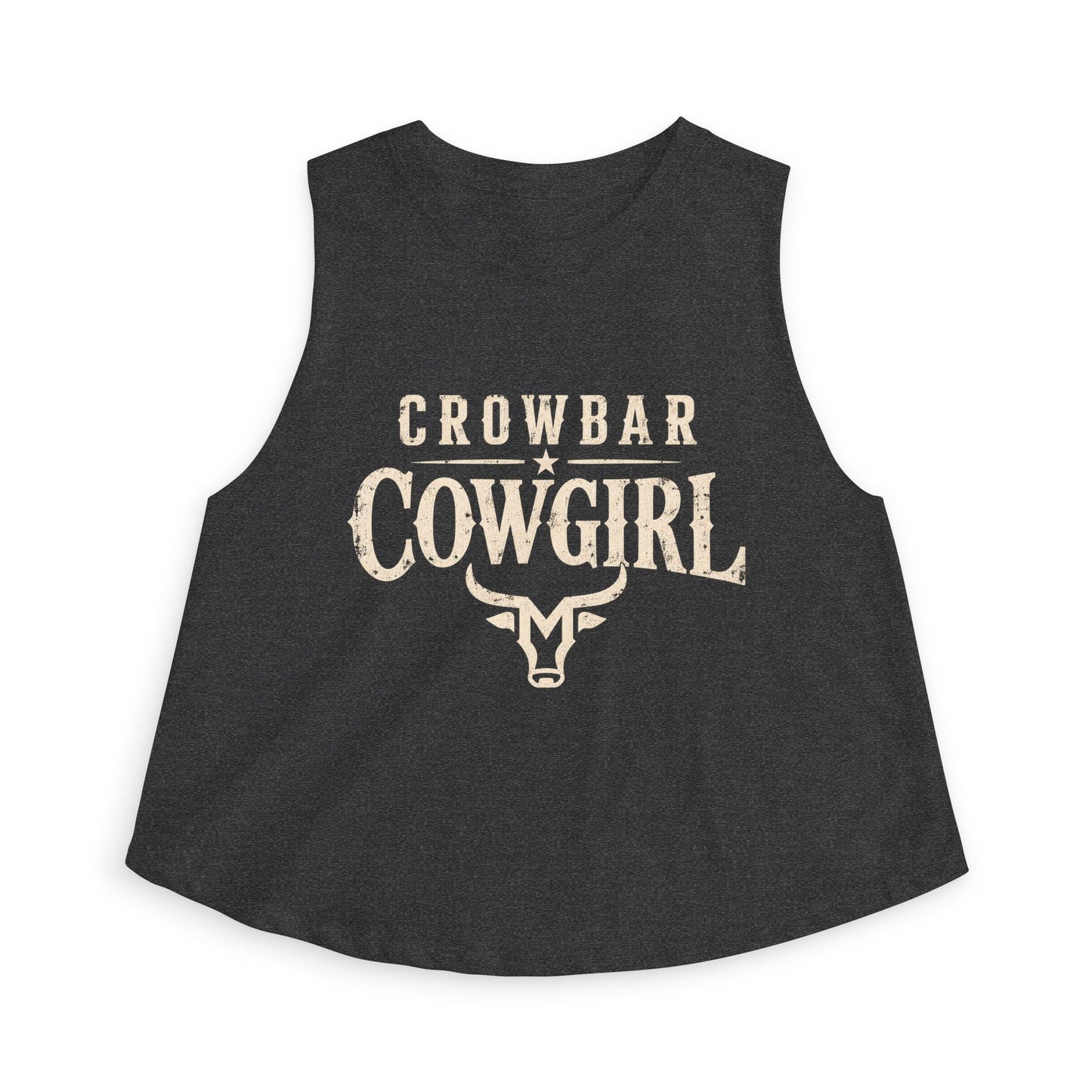 Crowbar Cowgirl Crop Top, Western Graphic Tank, Country Girl Style, Rodeo Fashion, Bella Canvas 6682