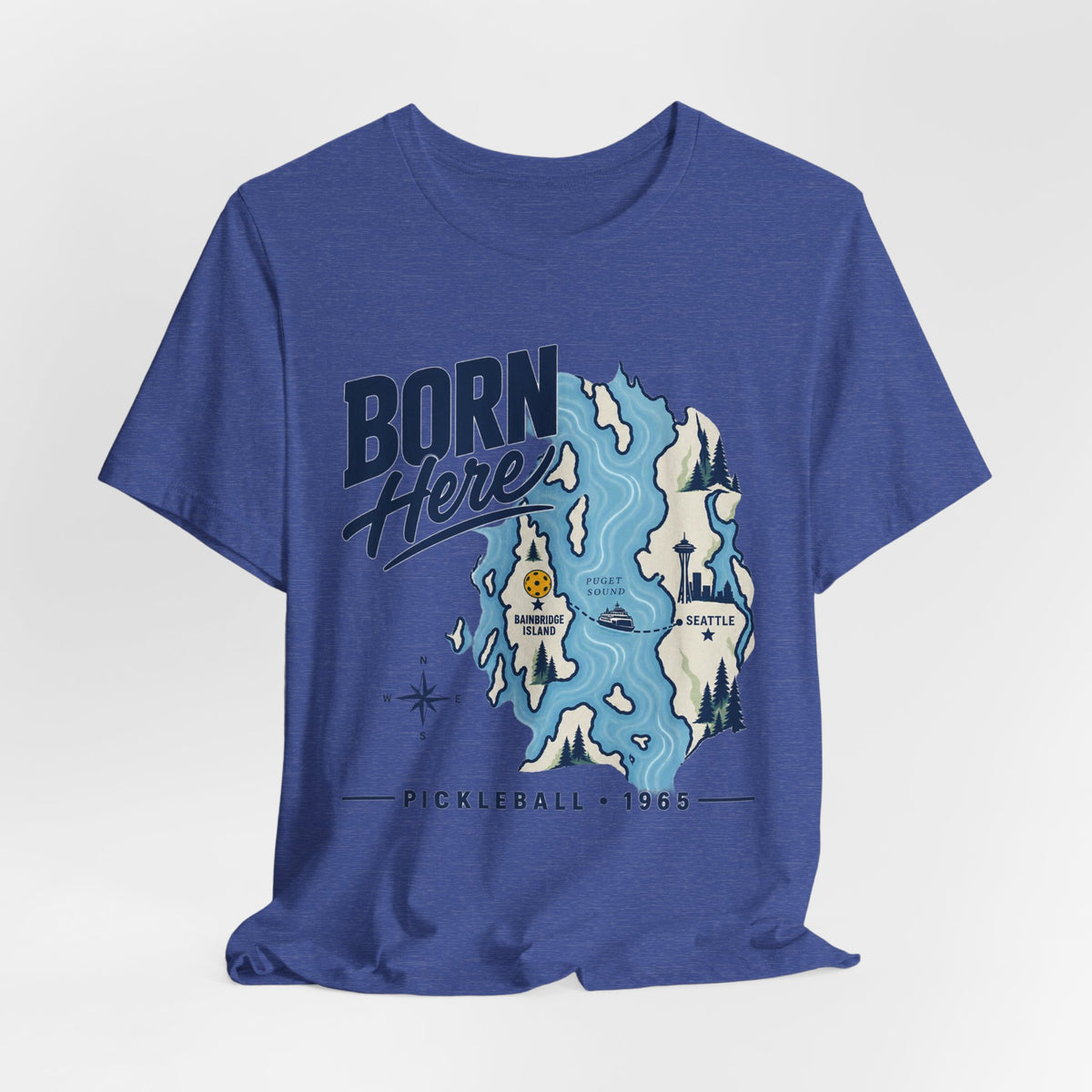 Copy of Born Here Bainbridge Island Pickleball 1965 Unisex Tee