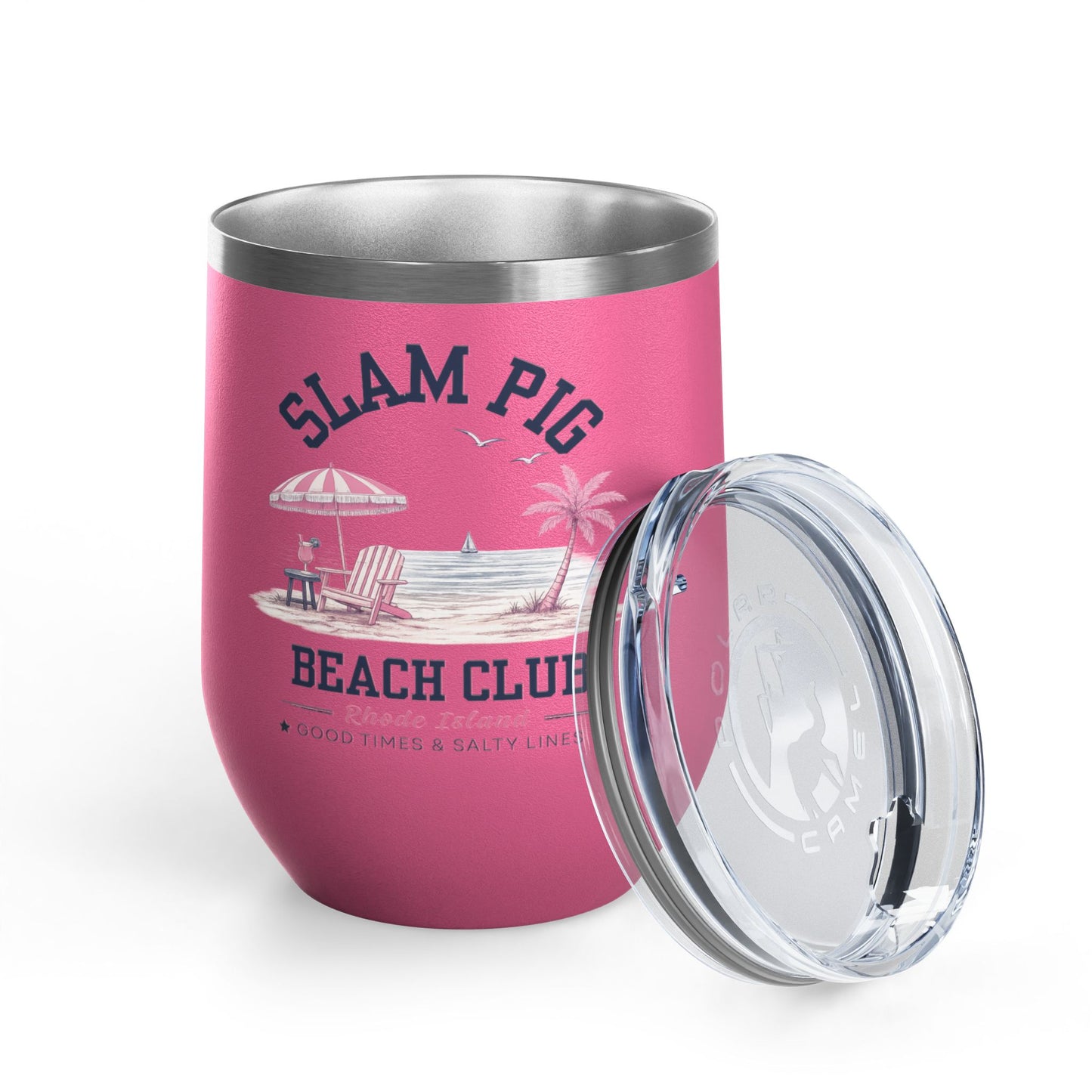 Slam Pig Beach Club Tumbler, RHORI Inspired Wine Tumbler, Rhode Island Gift, 12oz Insulated Cup, Bravo Fan Gift, Beach Cup