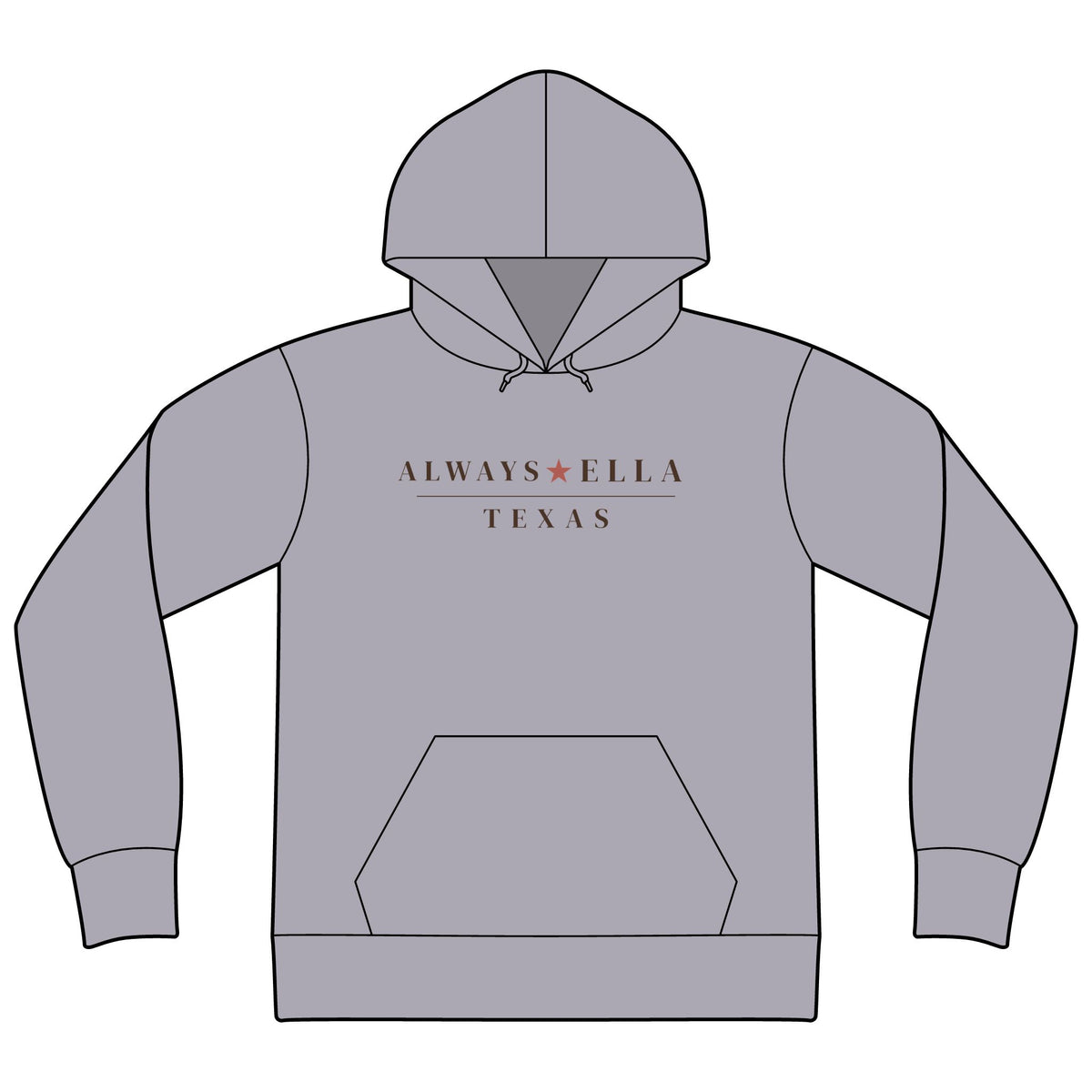 Always Ella Texas Hoodie | Minimal Script Texas Logo